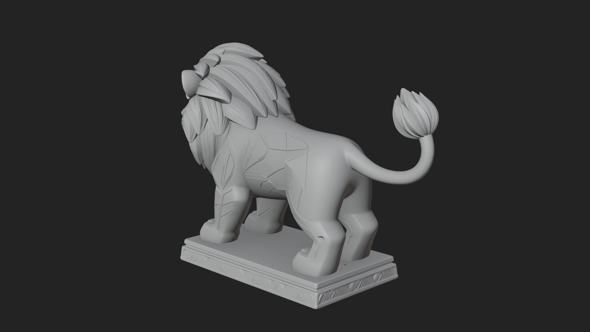 Cute Cartoon Lion Statue Design 1 3D Print Model 3D Model
