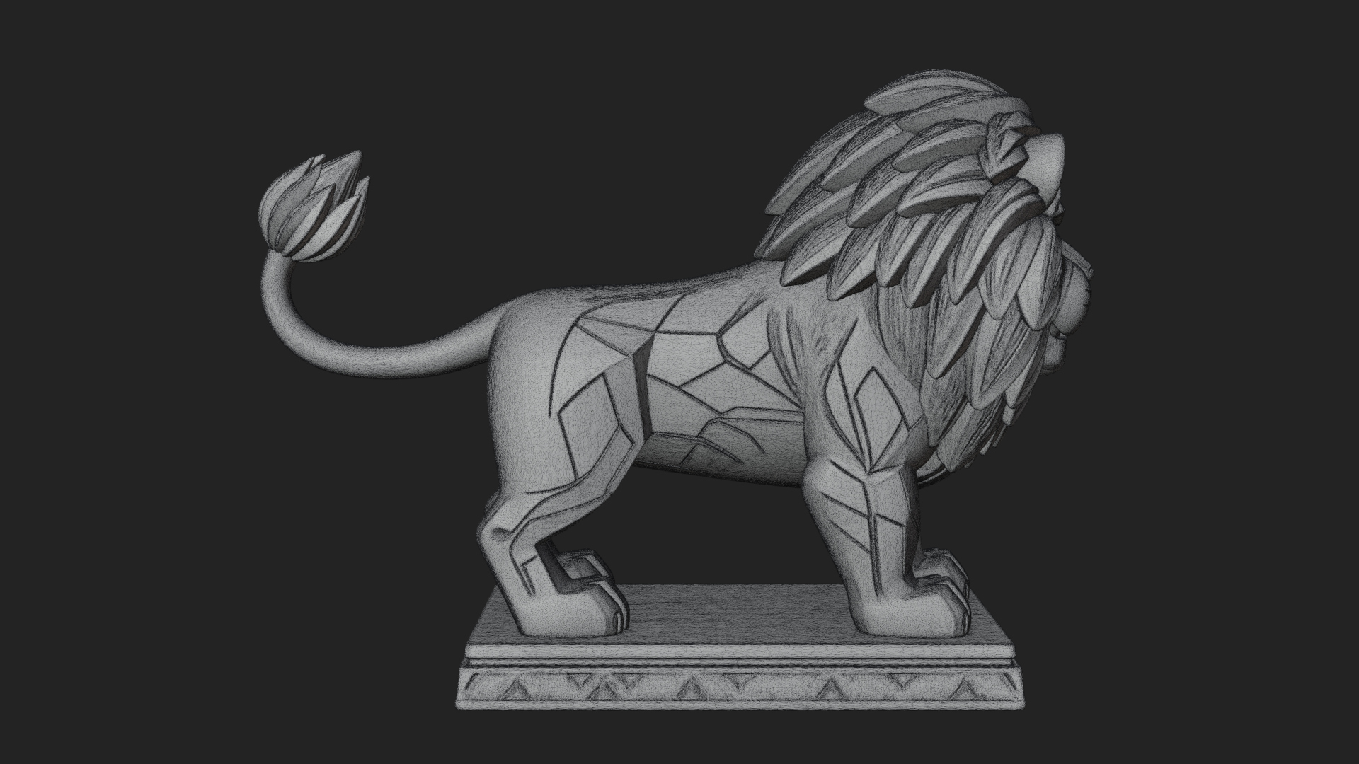 Cute Cartoon Lion Statue Design 1 3D Print Model 3D Model