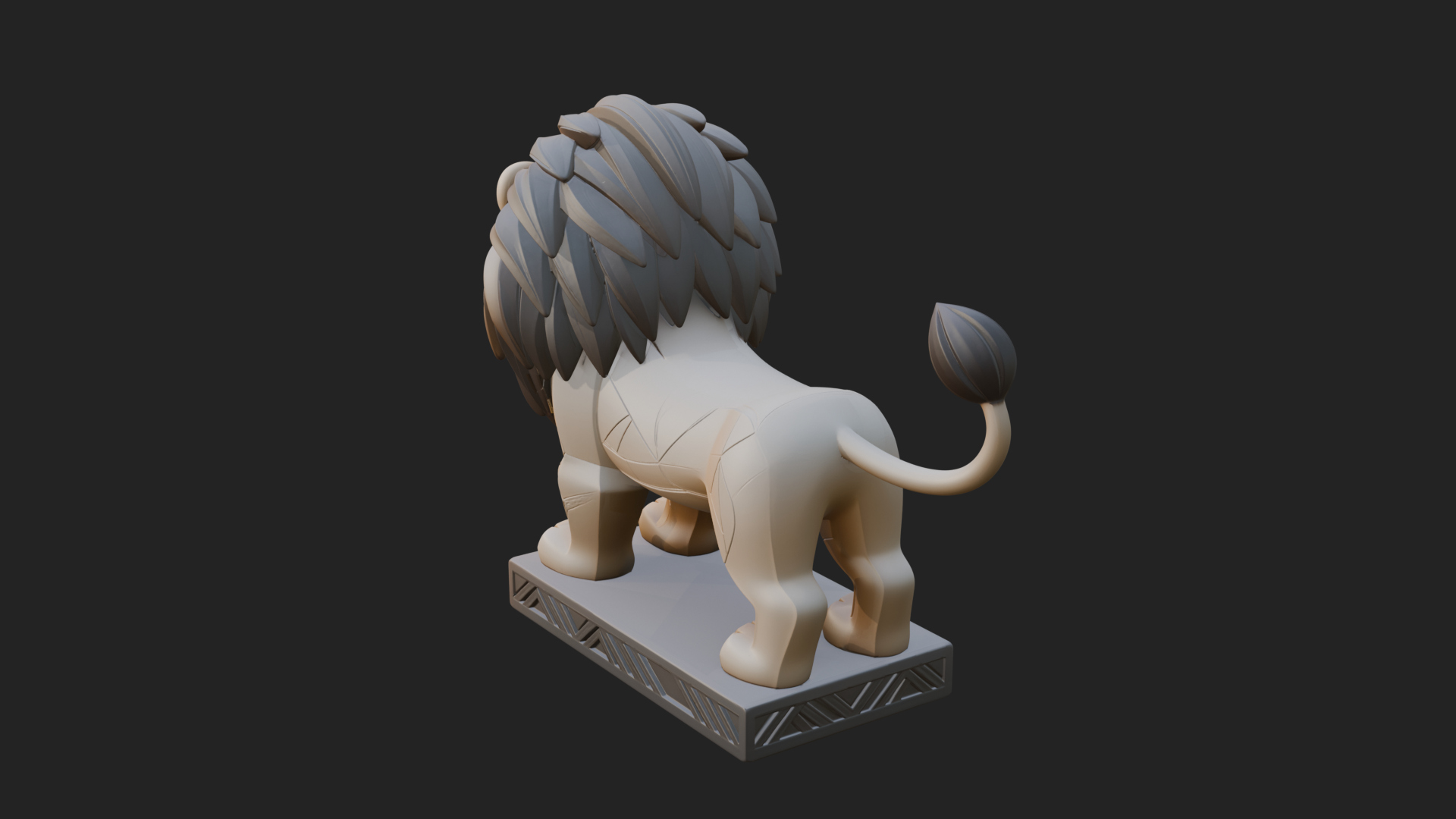 Cute Cartoon Lion Statue Design 2 3D Print Model 3D Model