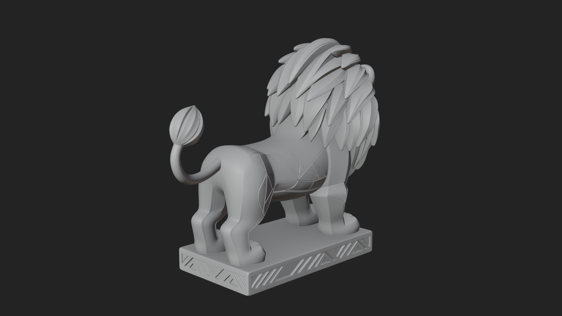 Cute Cartoon Lion Statue Design 2 3D Print Model 3D Model