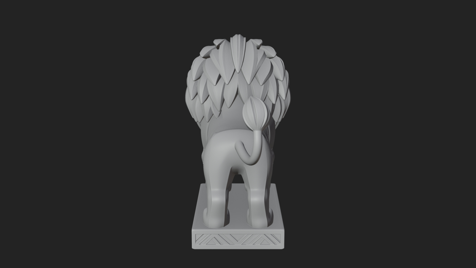 Cute Cartoon Lion Statue Design 2 3D Print Model 3D Model