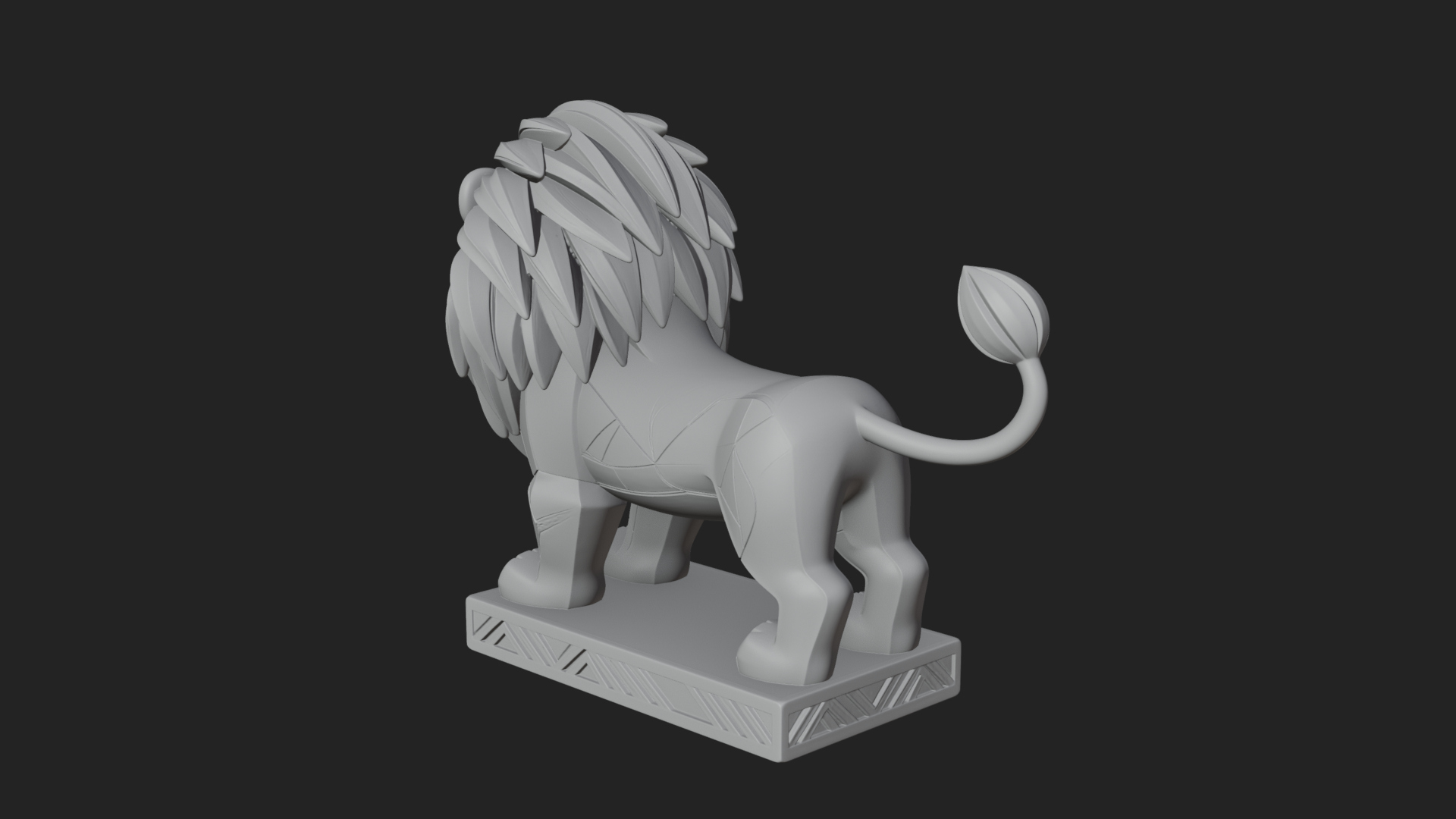 Cute Cartoon Lion Statue Design 2 3D Print Model 3D Model