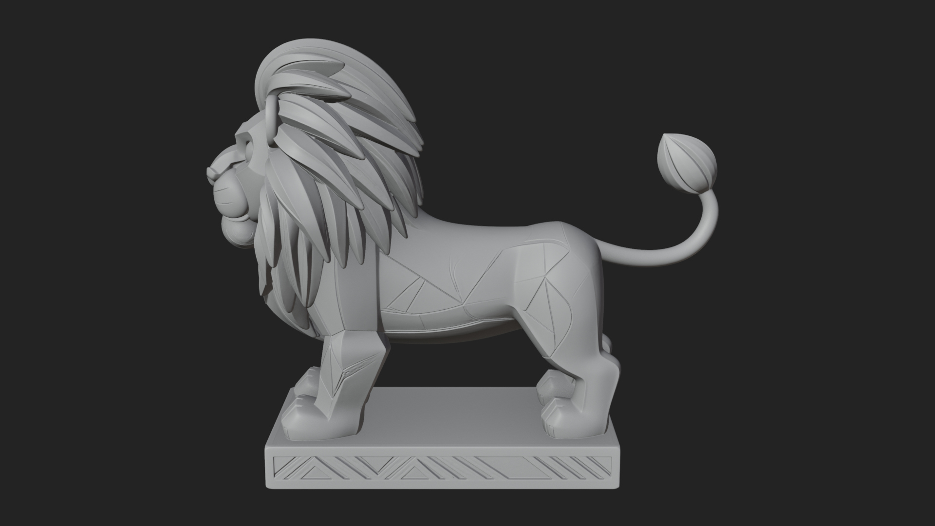 Cute Cartoon Lion Statue Design 2 3D Print Model 3D Model