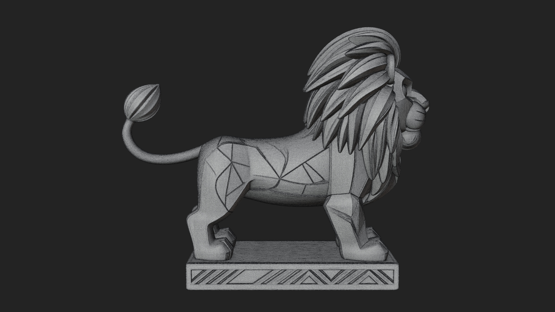 Cute Cartoon Lion Statue Design 2 3D Print Model 3D Model