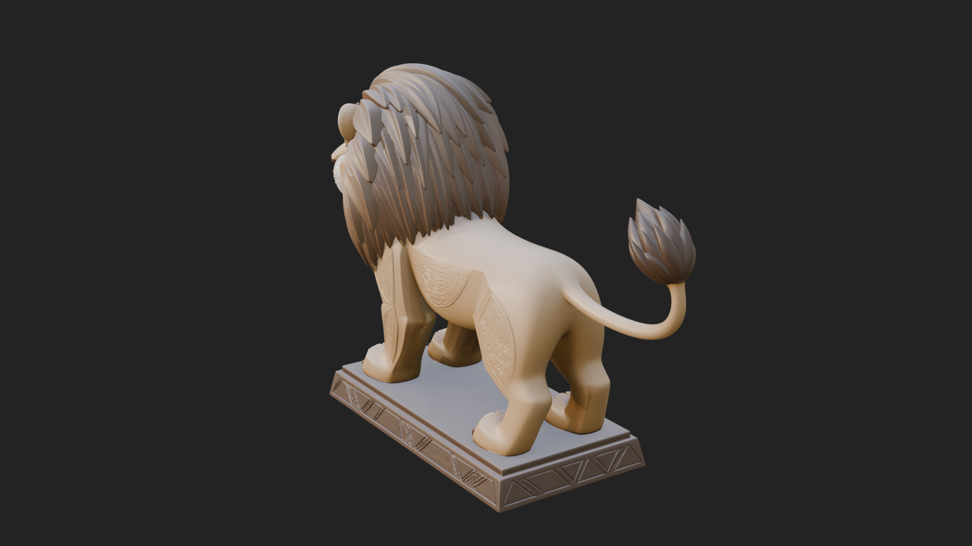 Cute Cartoon Lion Statue Design 3 3D Print Model 3D Model