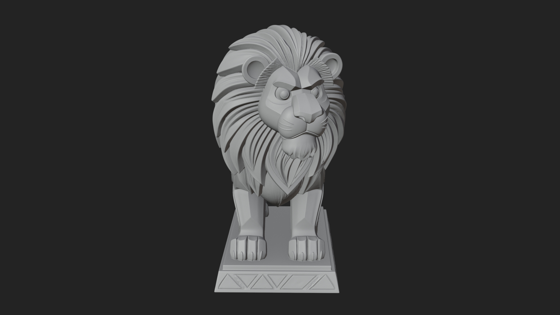 Cute Cartoon Lion Statue Design 3 3D Print Model 3D Model