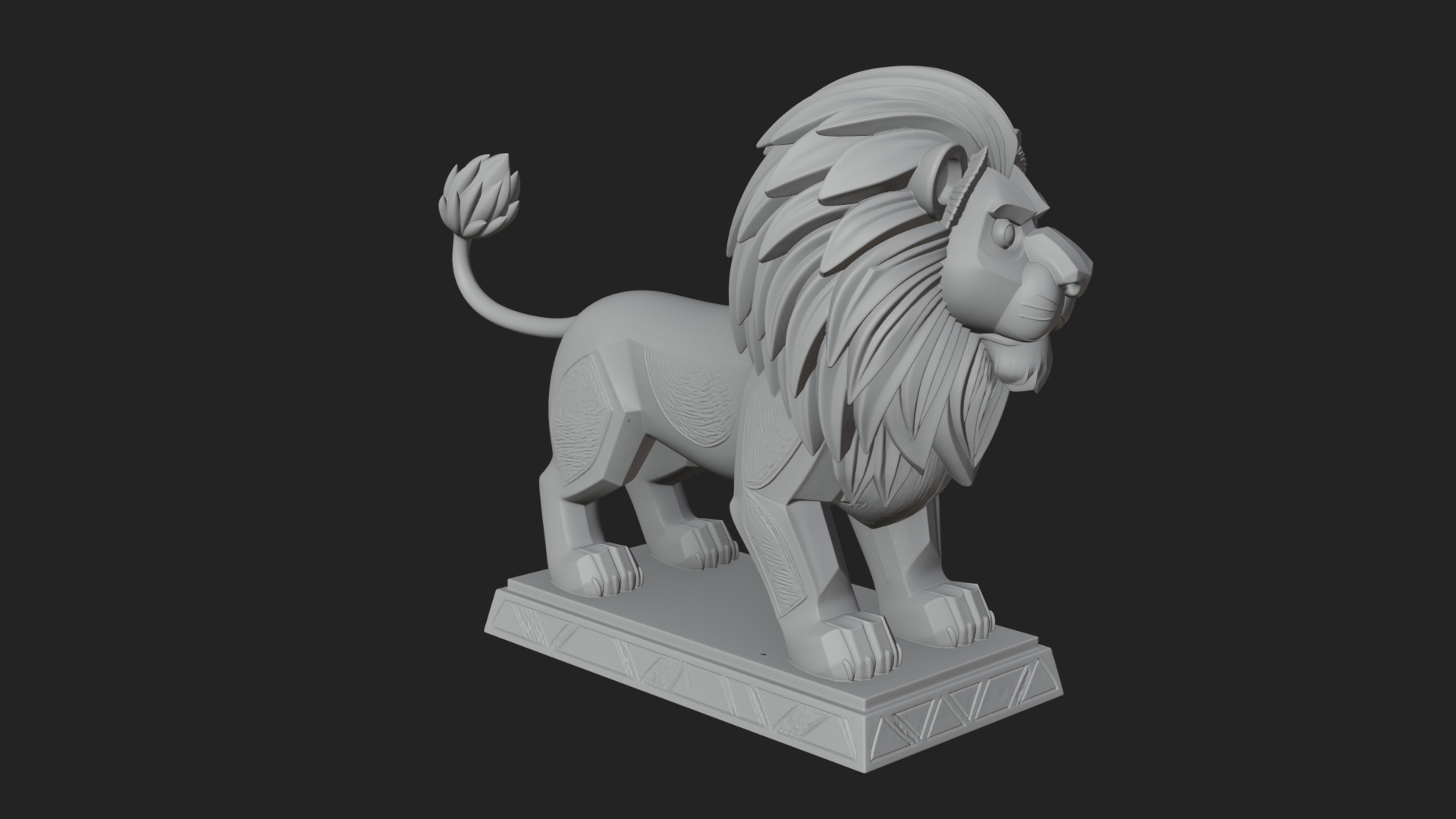 Cute Cartoon Lion Statue Design 3 3D Print Model 3D Model