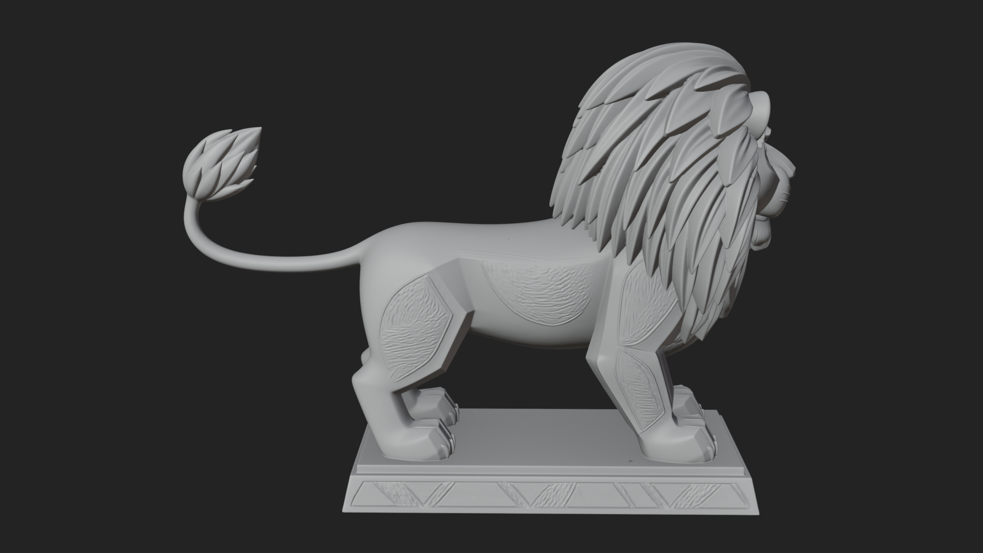 Cute Cartoon Lion Statue Design 3 3D Print Model 3D Model