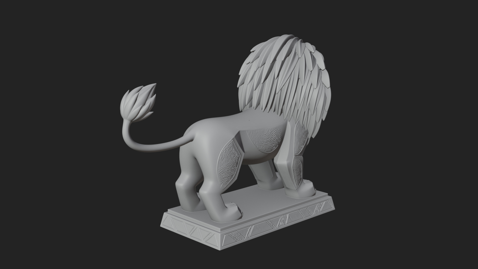 Cute Cartoon Lion Statue Design 3 3D Print Model 3D Model