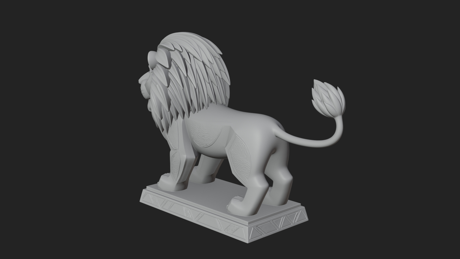 Cute Cartoon Lion Statue Design 3 3D Print Model 3D Model