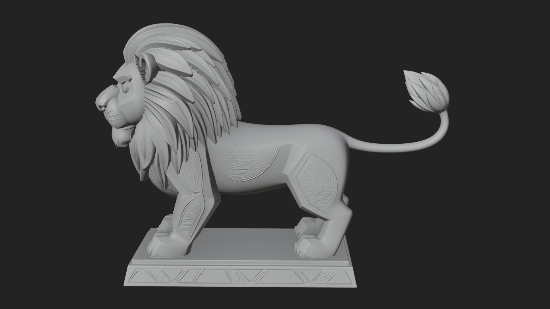 Cute Cartoon Lion Statue Design 3 3D Print Model 3D Model
