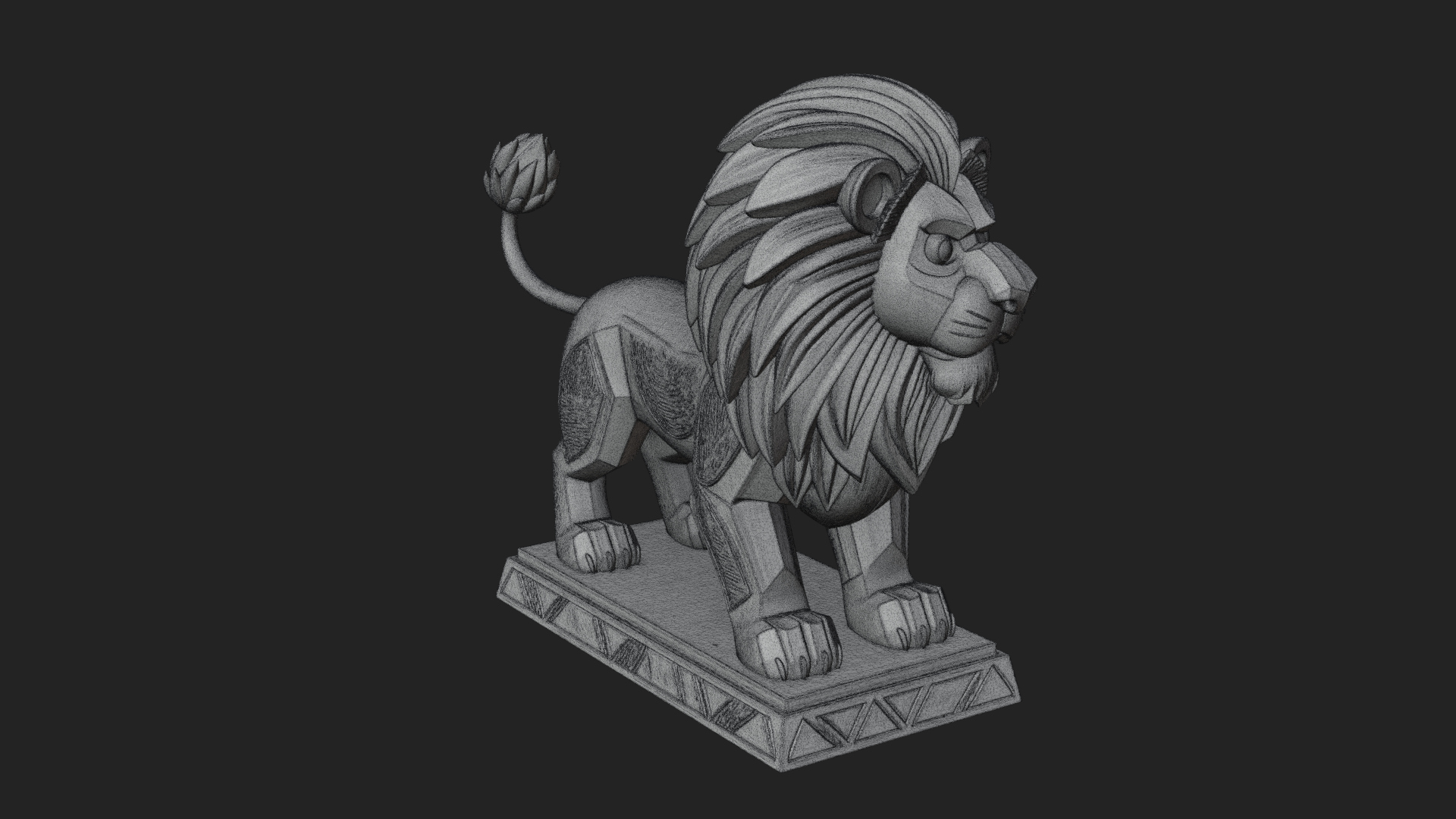 Cute Cartoon Lion Statue Design 3 3D Print Model 3D Model
