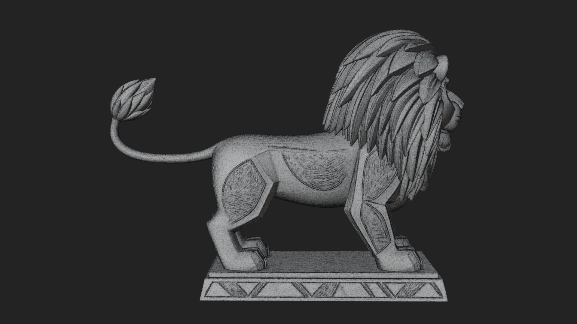 Cute Cartoon Lion Statue Design 3 3D Print Model 3D Model