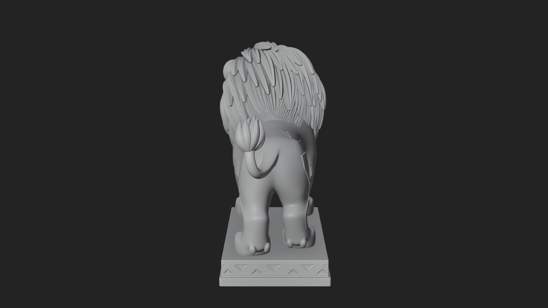 Cute Cartoon Lion Statue Design 4 3D Print Model 3D Model