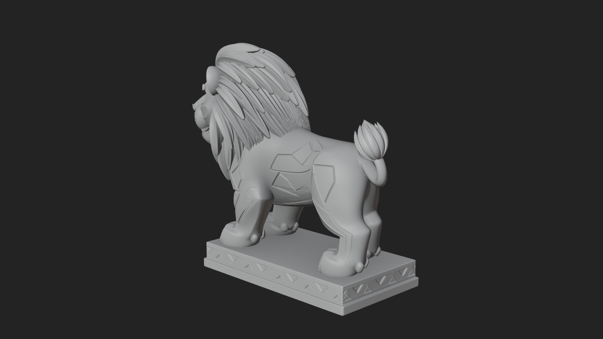 Cute Cartoon Lion Statue Design 4 3D Print Model 3D Model