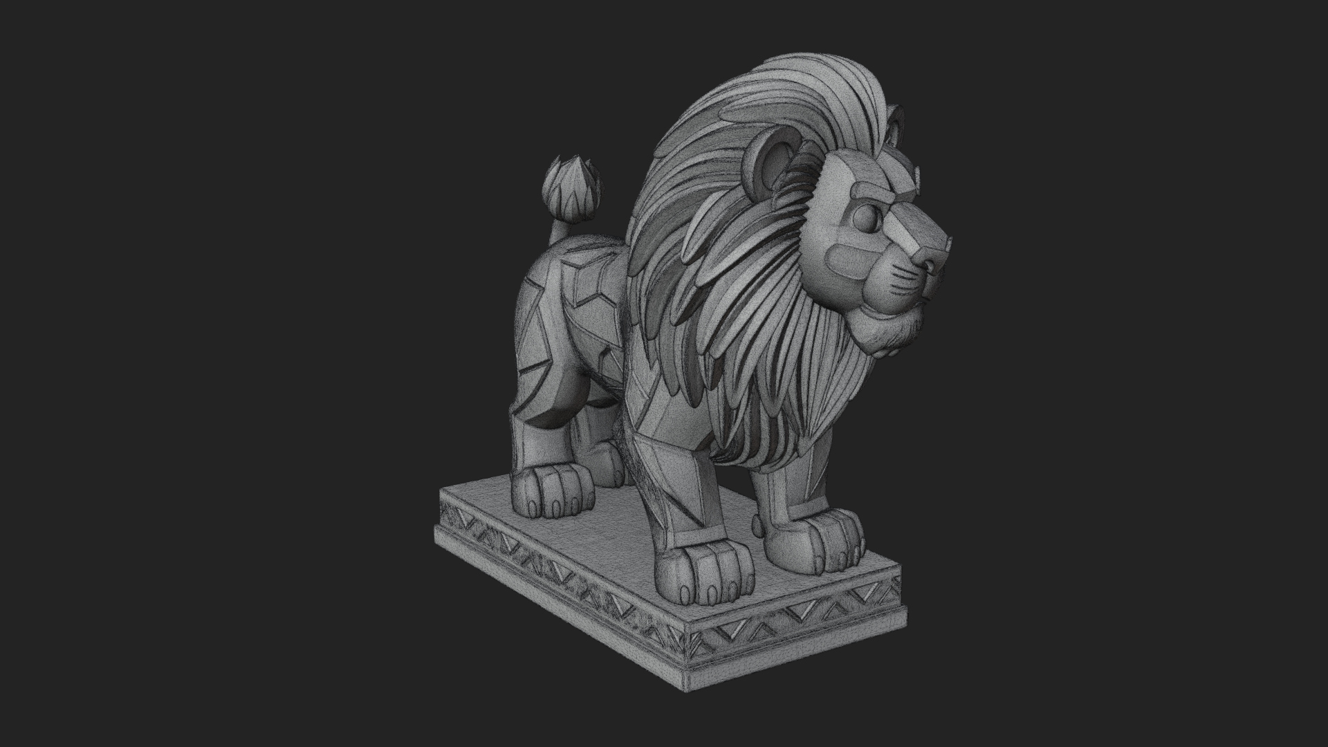 Cute Cartoon Lion Statue Design 4 3D Print Model 3D Model