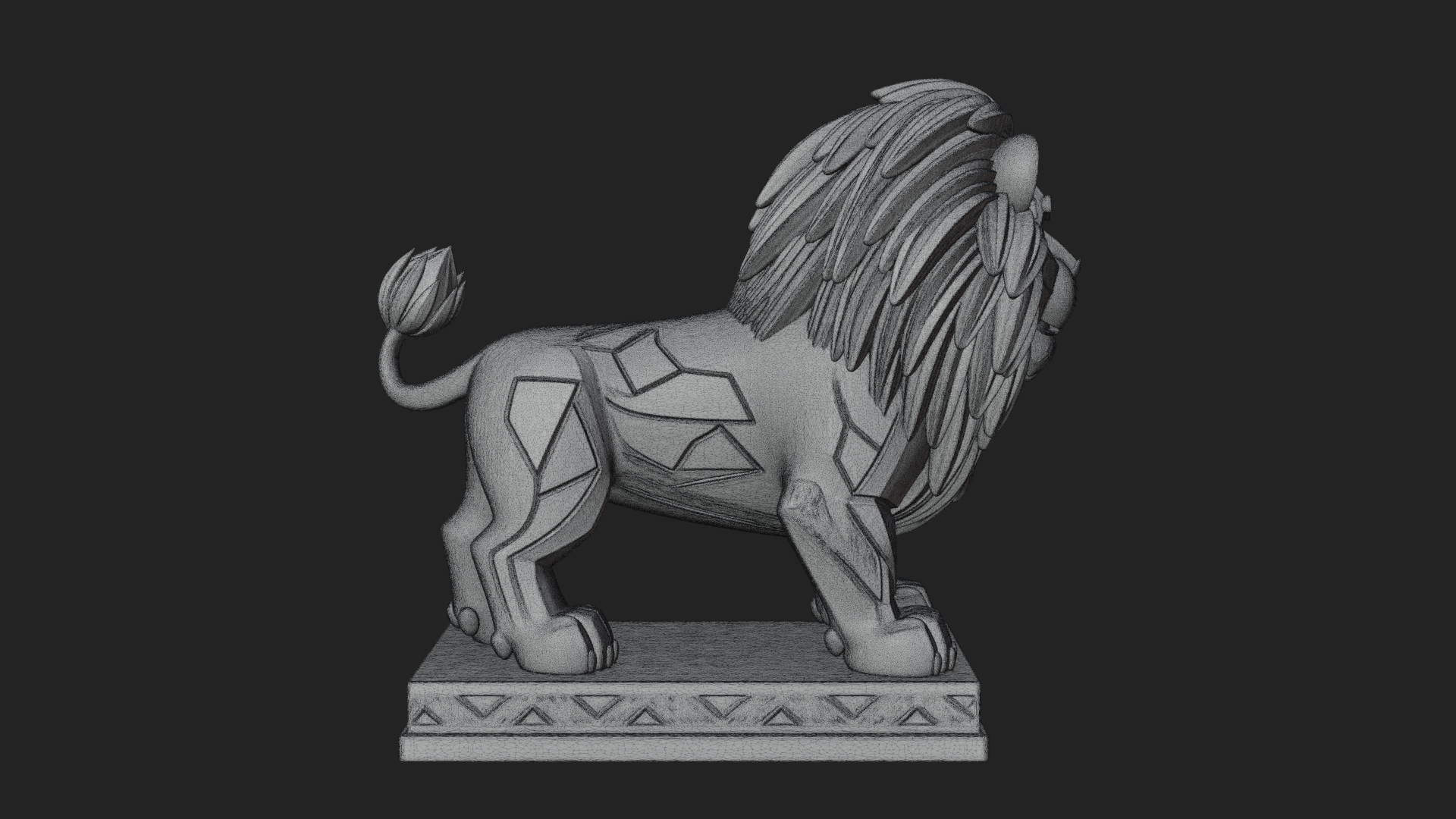 Cute Cartoon Lion Statue Design 4 3D Print Model 3D Model
