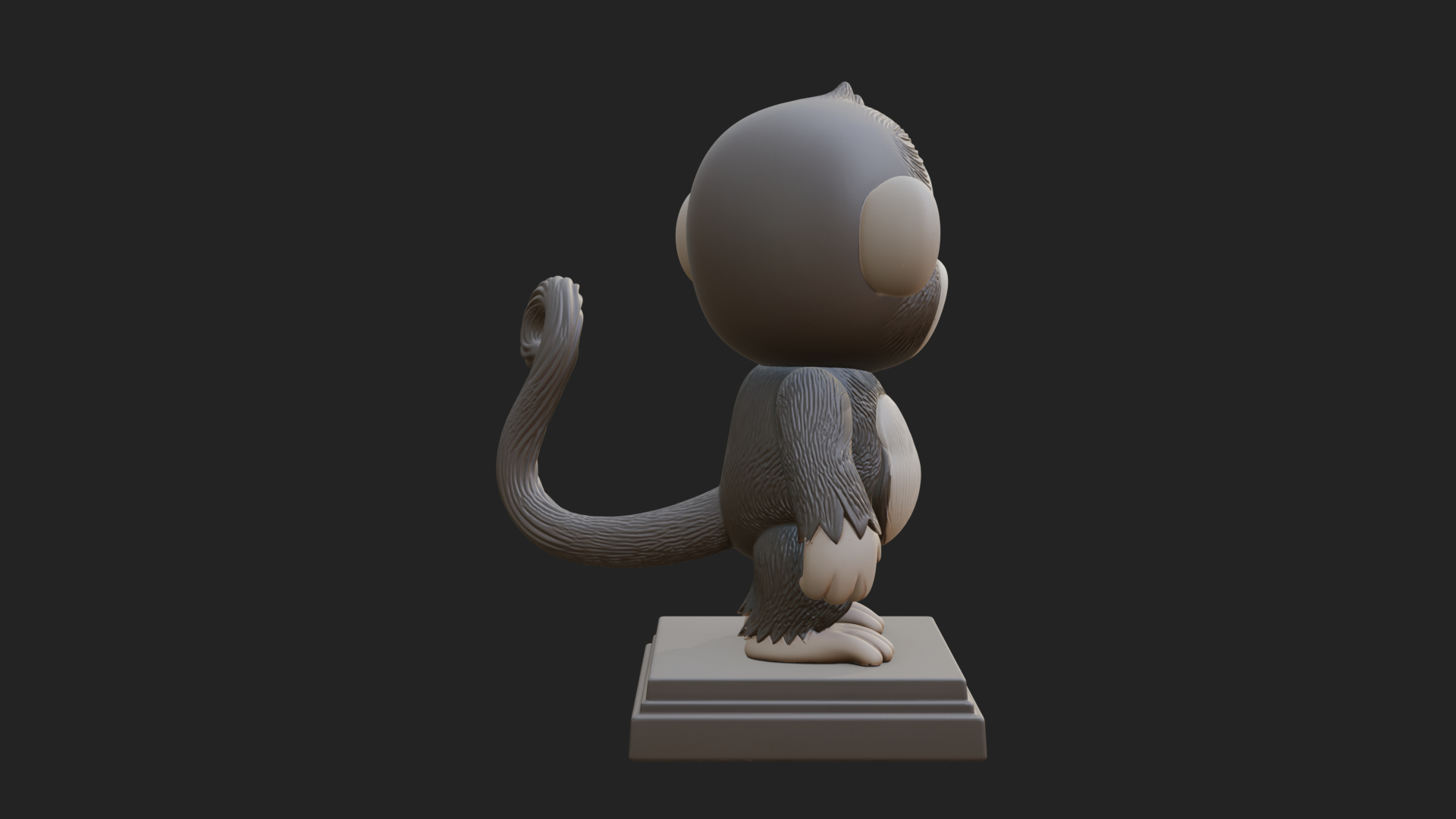 Cute Cartoon Monkey Statue Design 1 3D Print Model 3D Model