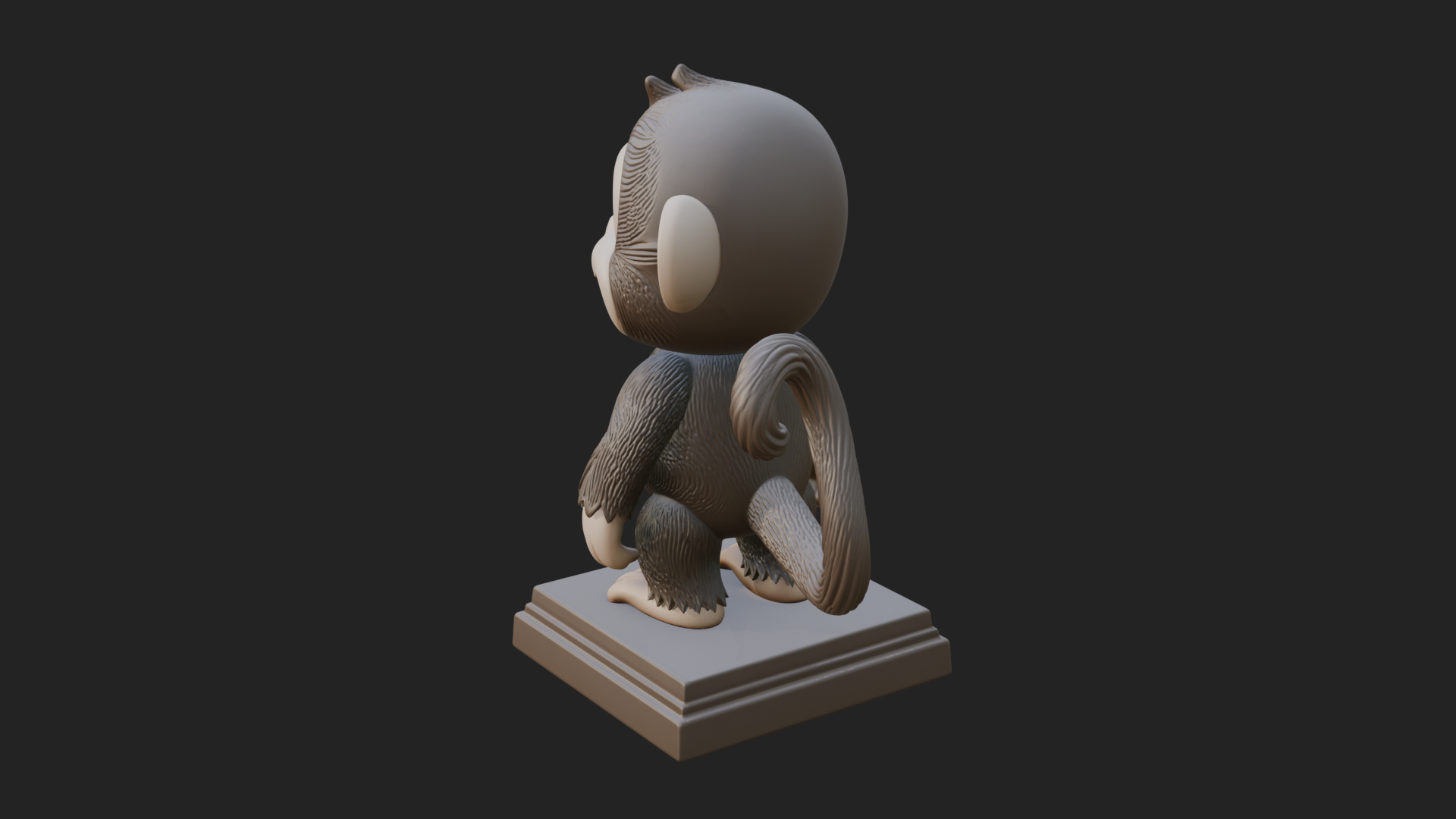 Cute Cartoon Monkey Statue Design 1 3D Print Model 3D Model