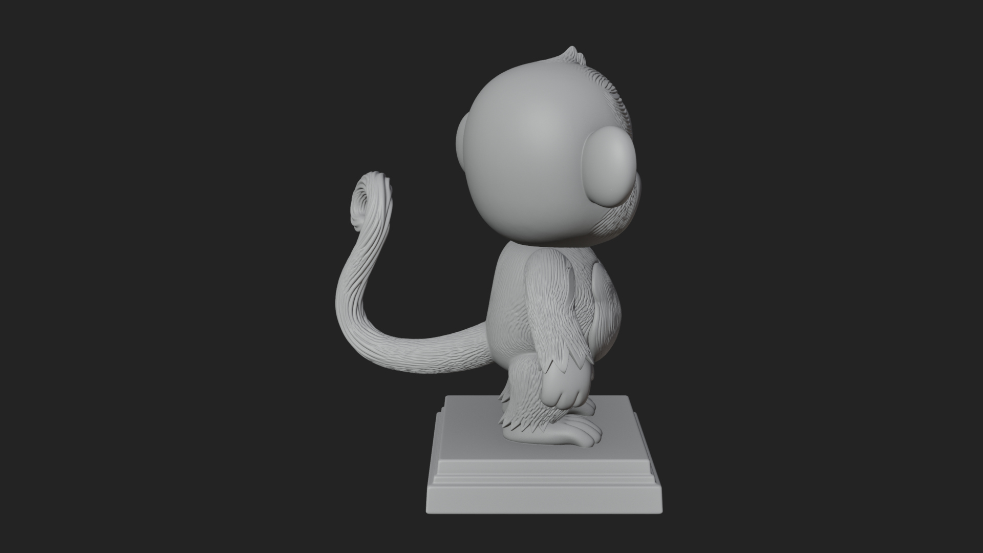 Cute Cartoon Monkey Statue Design 1 3D Print Model 3D Model