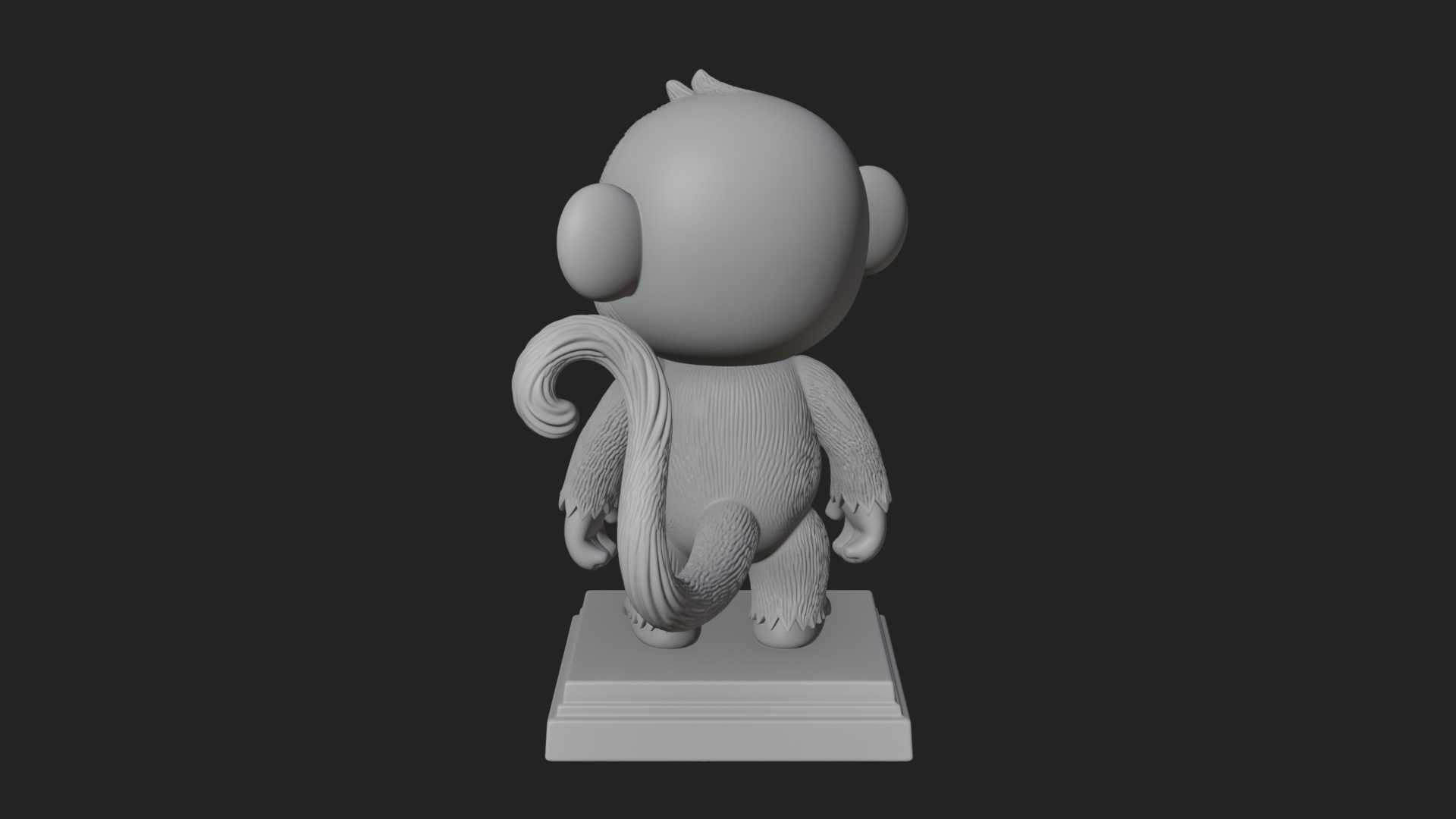 Cute Cartoon Monkey Statue Design 1 3D Print Model 3D Model
