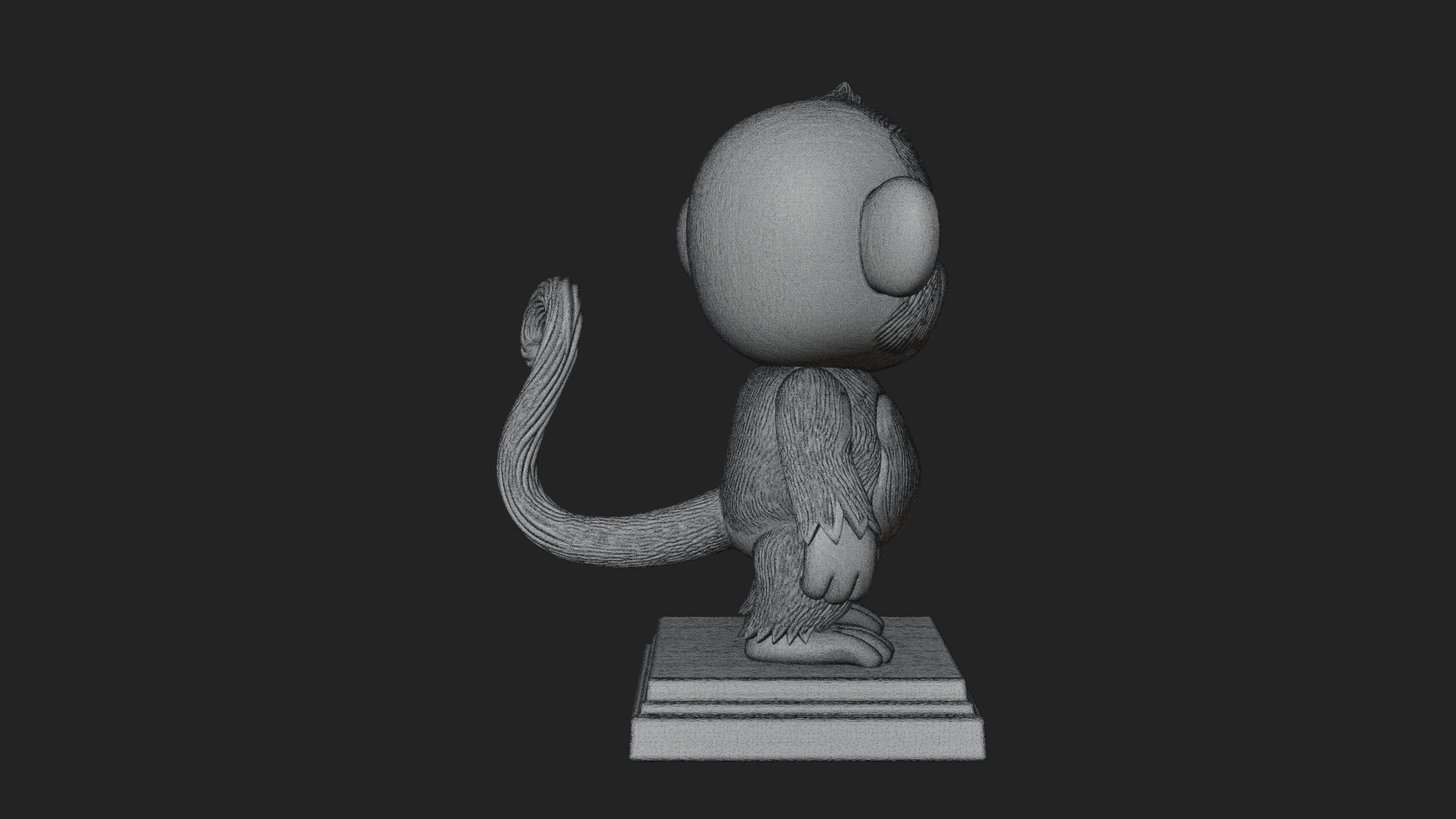 Cute Cartoon Monkey Statue Design 1 3D Print Model 3D Model