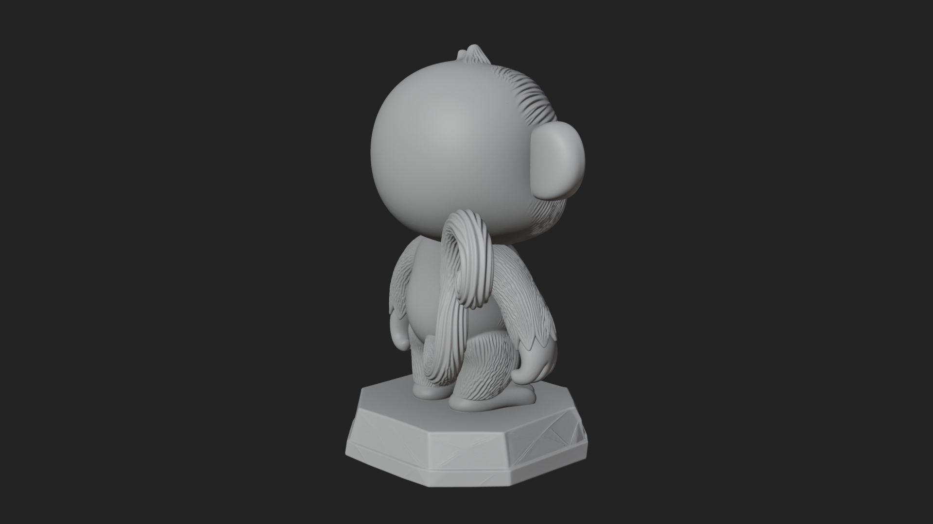Cute Cartoon Monkey Statue Design 2 3D Print Model 3D Model