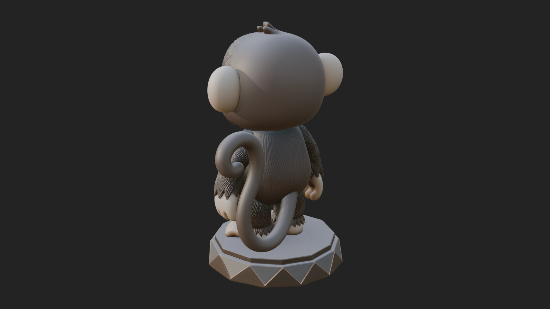 Cute Cartoon Monkey Statue Design 3 3D Print Model 3D Model