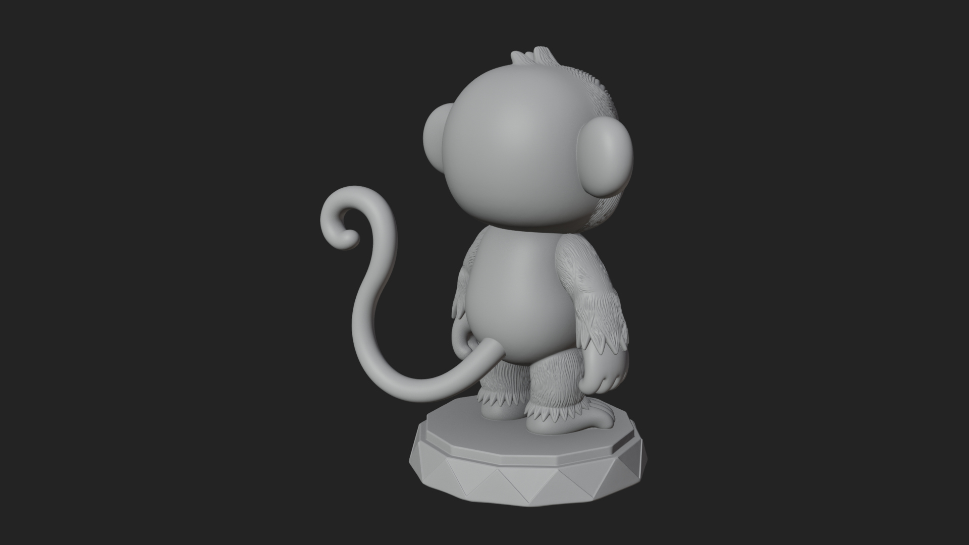 Cute Cartoon Monkey Statue Design 3 3D Print Model 3D Model