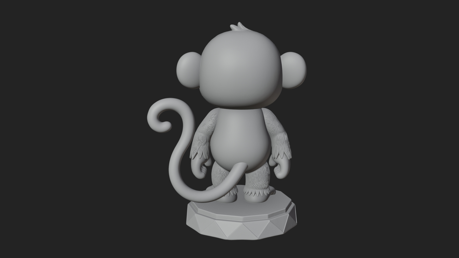 Cute Cartoon Monkey Statue Design 3 3D Print Model 3D Model