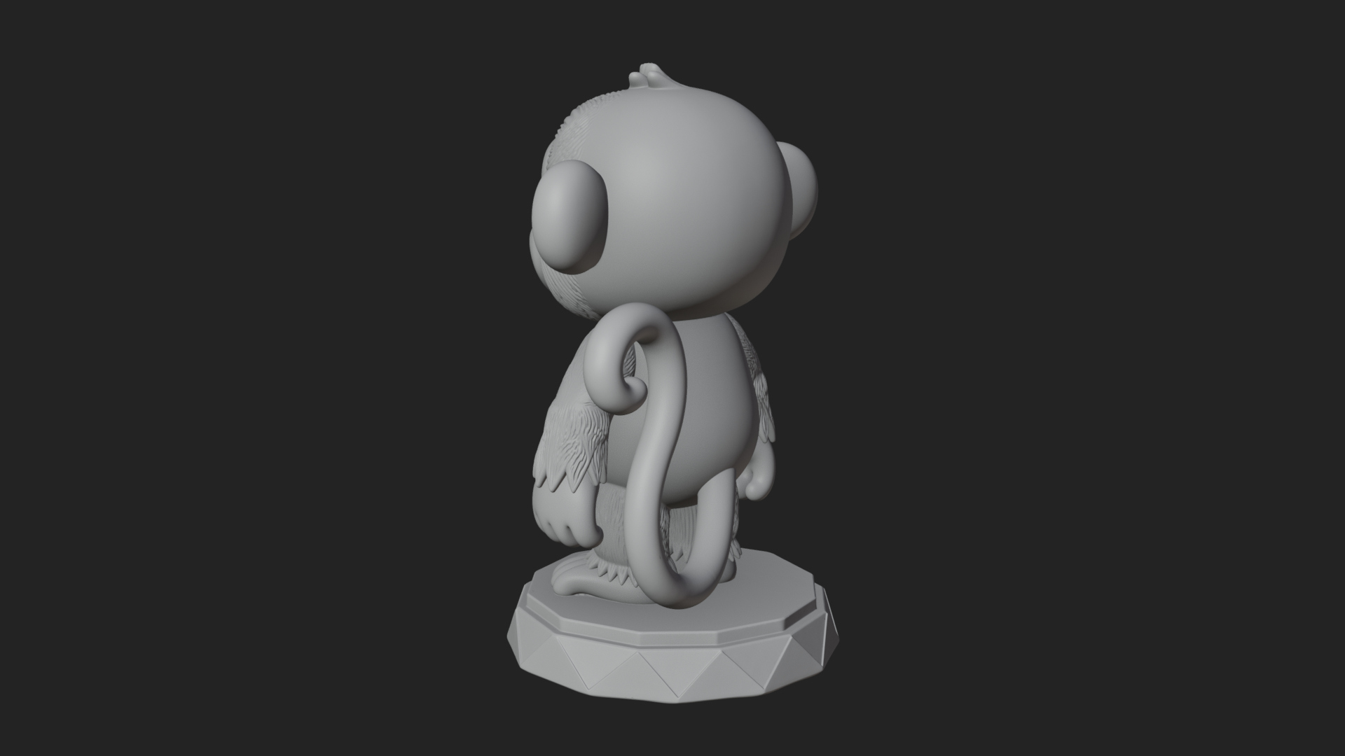 Cute Cartoon Monkey Statue Design 3 3D Print Model 3D Model