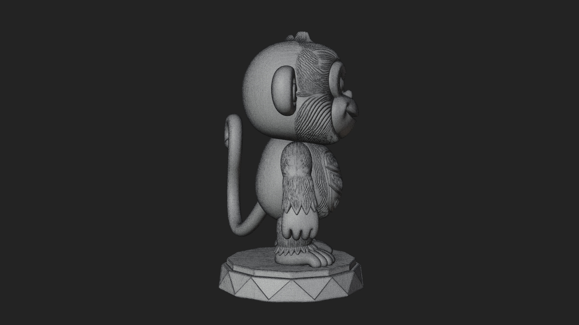 Cute Cartoon Monkey Statue Design 3 3D Print Model 3D Model