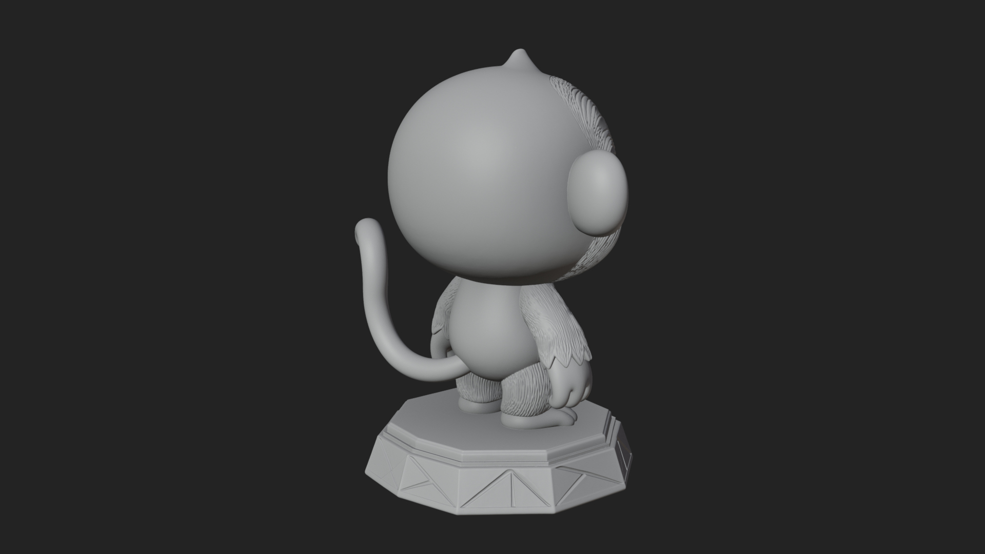 Cute Cartoon Monkey Statue Design 4 3D Print Model 3D Model