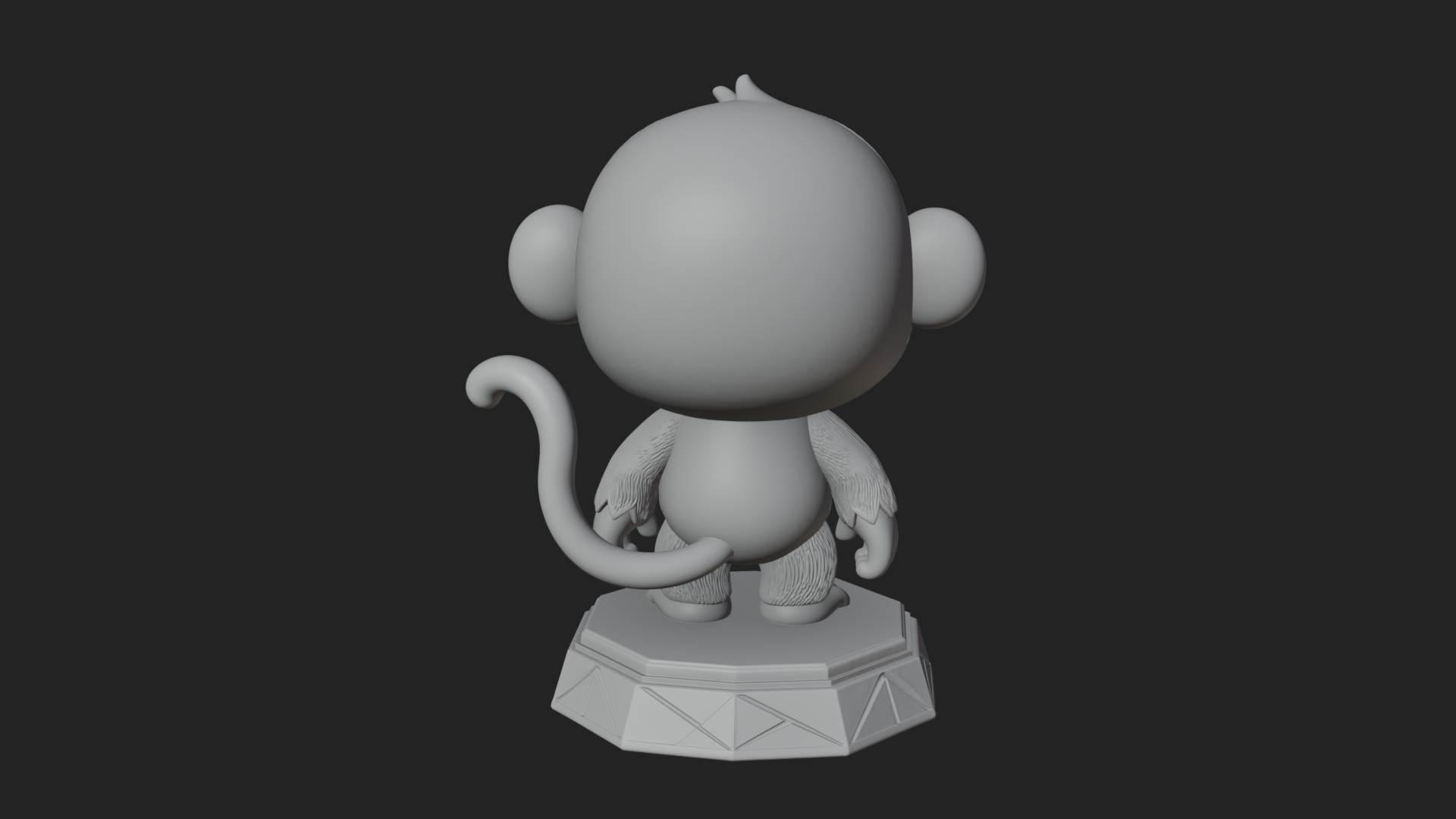 Cute Cartoon Monkey Statue Design 4 3D Print Model 3D Model