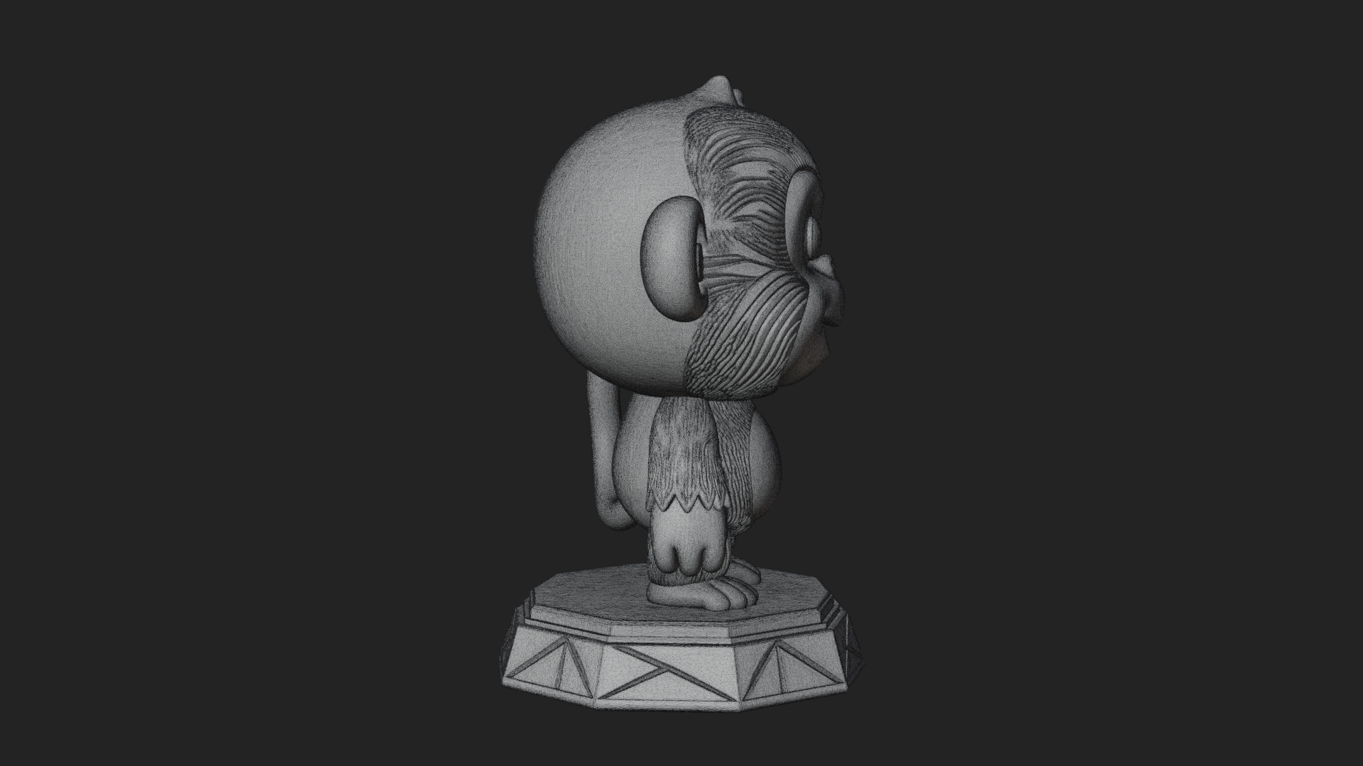 Cute Cartoon Monkey Statue Design 4 3D Print Model 3D Model