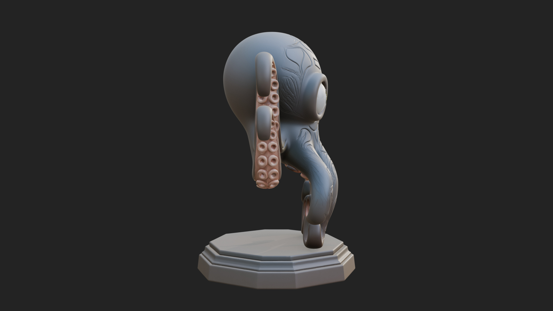 Cute Cartoon Octopus Statue Design 1 3D Print Model 3D Model