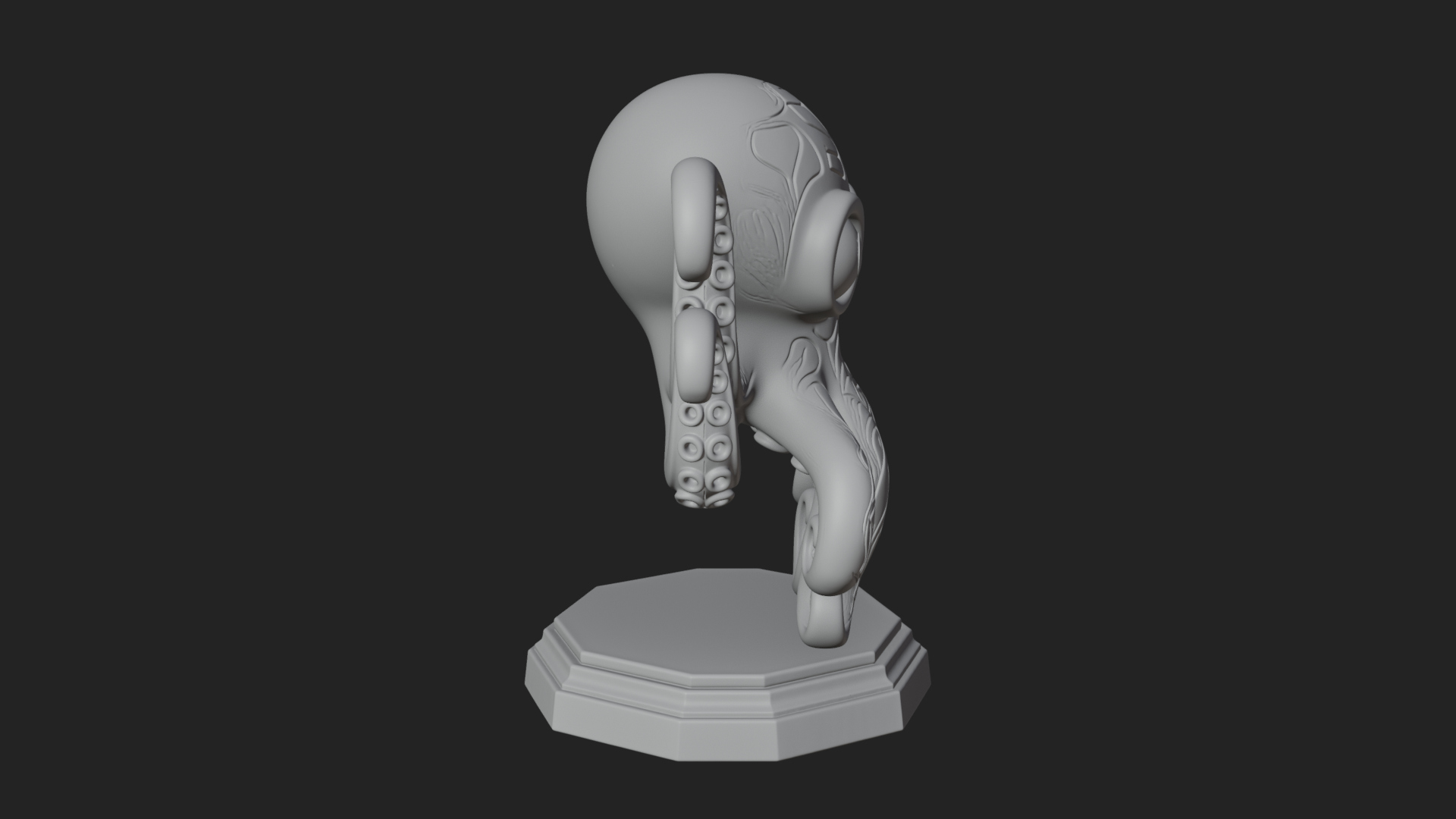 Cute Cartoon Octopus Statue Design 1 3D Print Model 3D Model