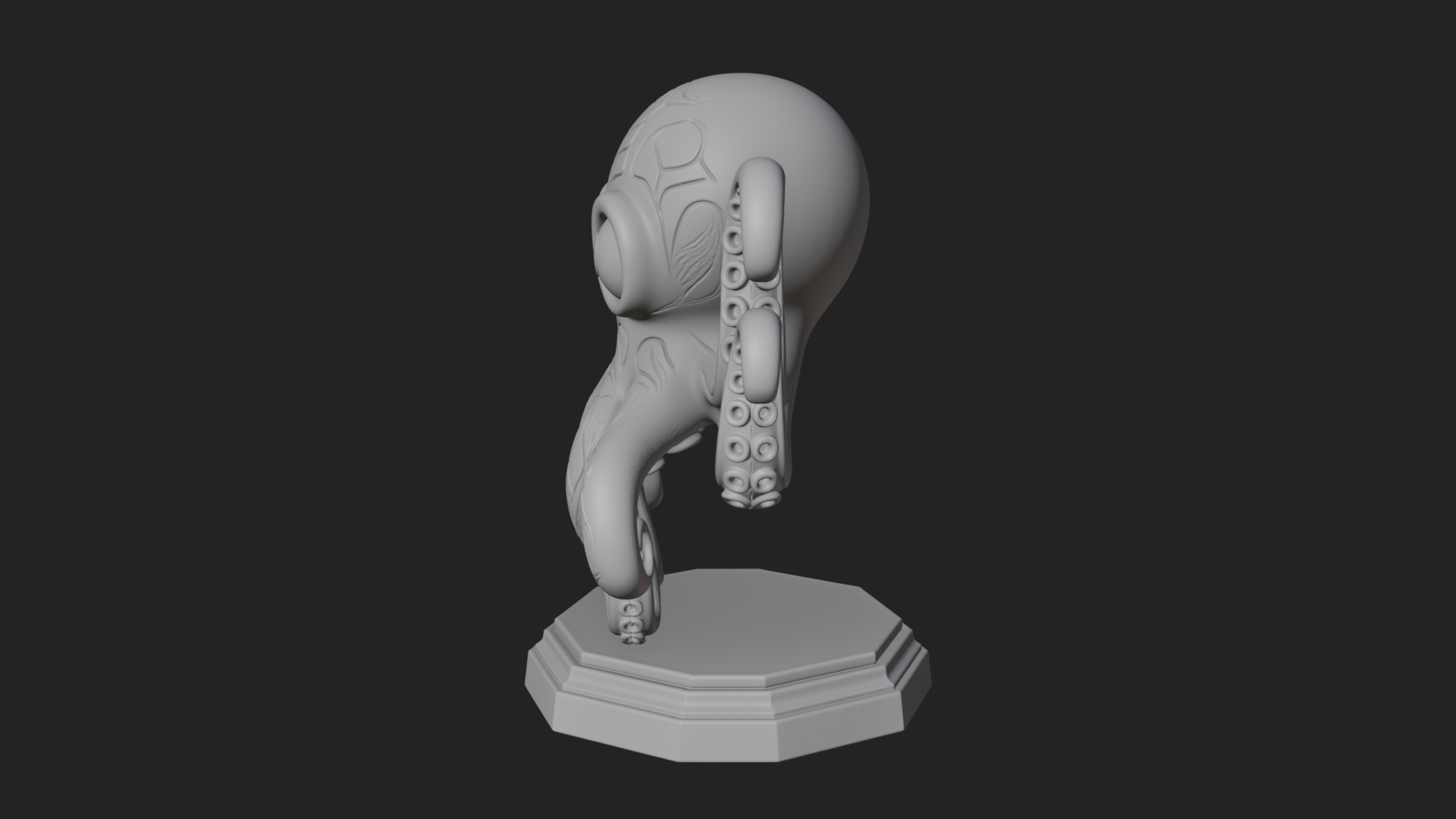 Cute Cartoon Octopus Statue Design 1 3D Print Model 3D Model