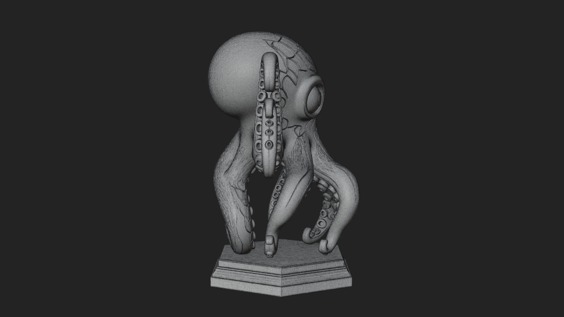 Cute Cartoon Octopus Statue Design 2 3D Print Model 3D Model