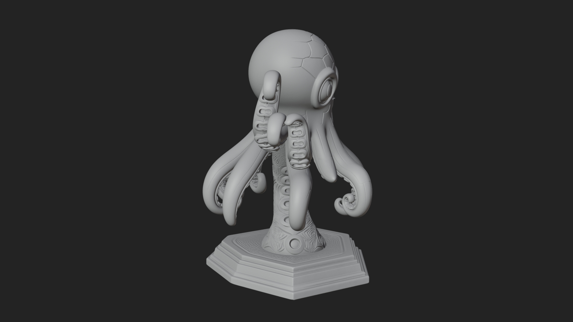 Cute Cartoon Octopus Statue Design 3 3D Print Model 3D Model