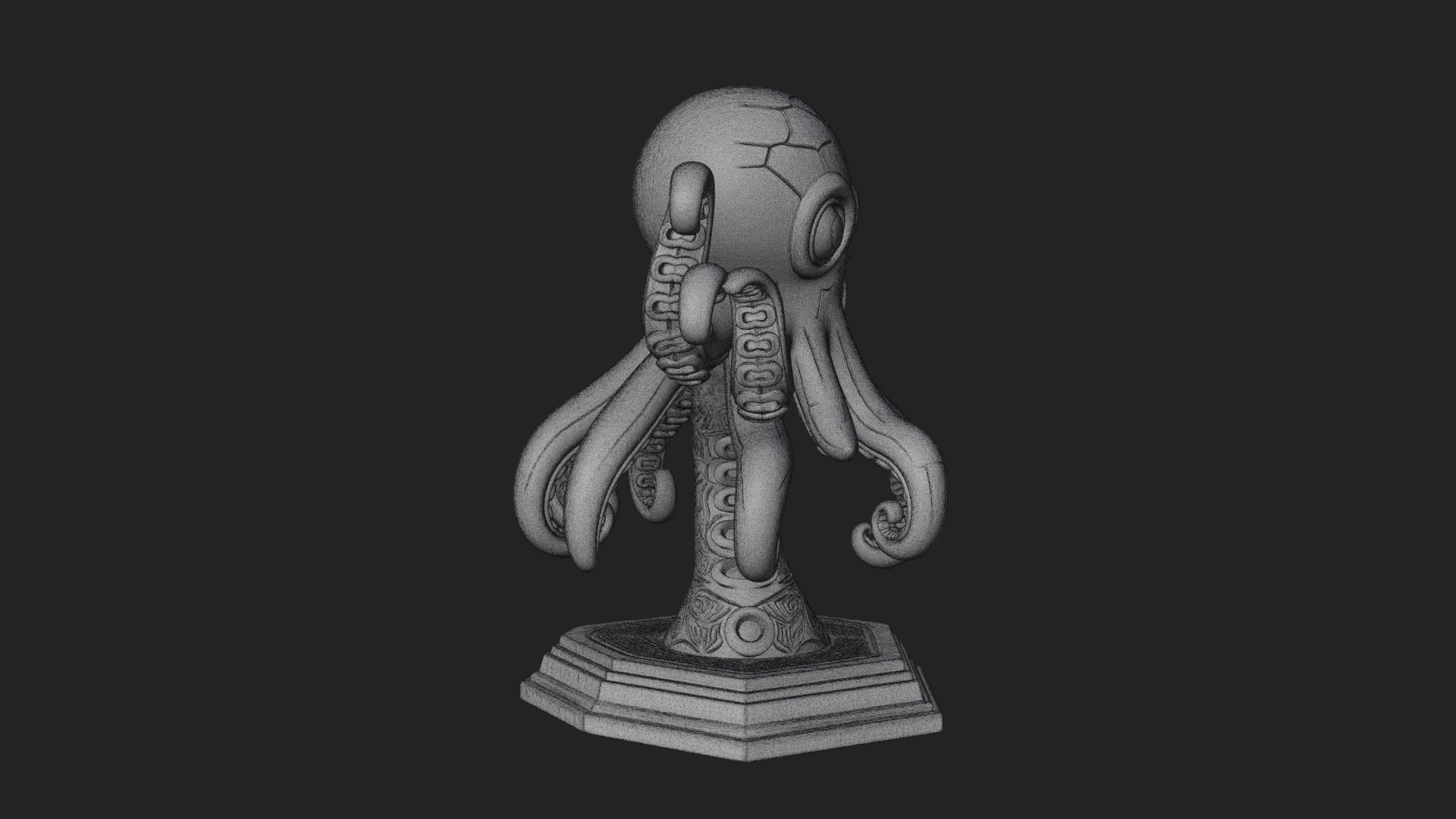 Cute Cartoon Octopus Statue Design 3 3D Print Model 3D Model