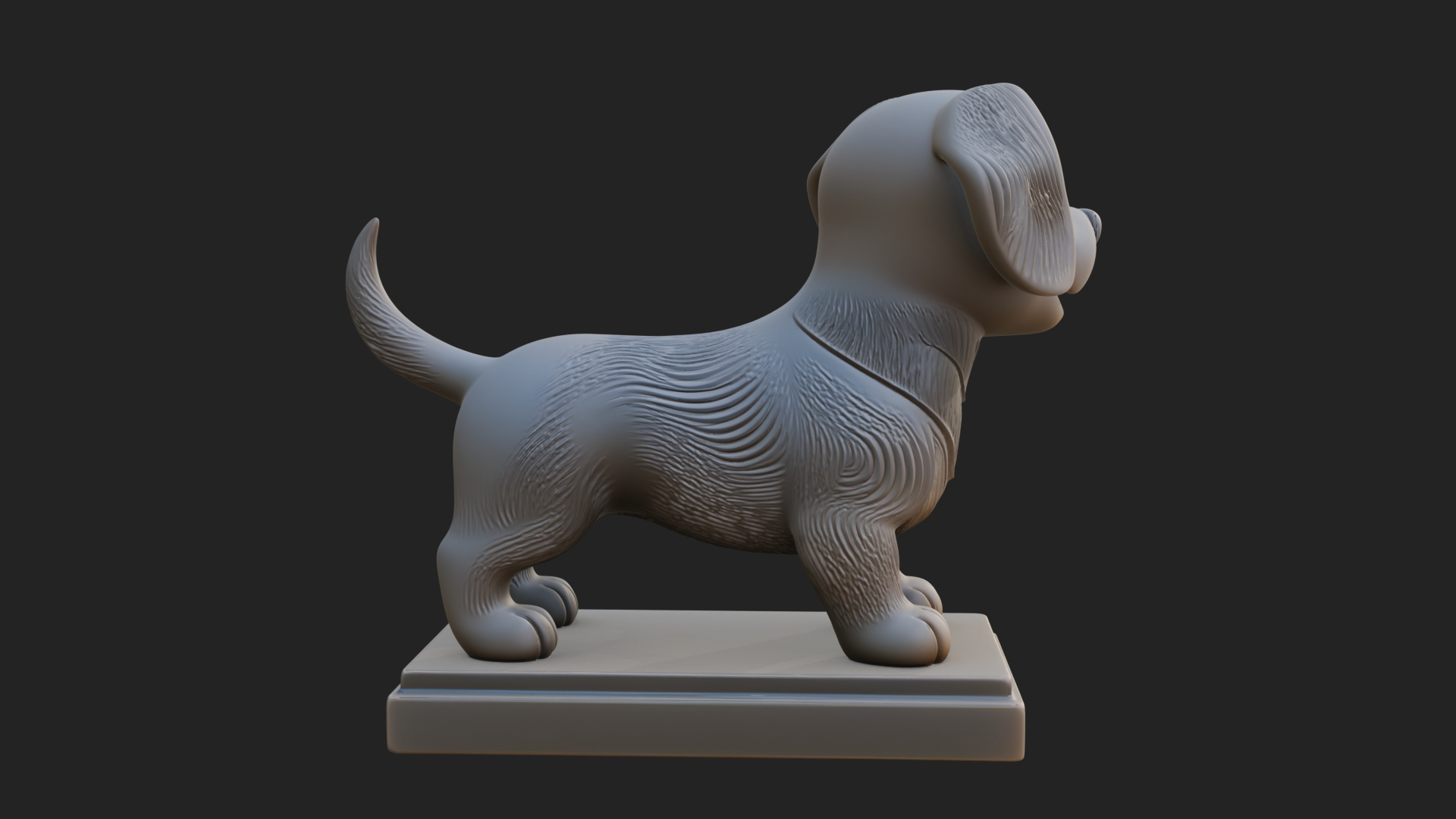 Cute Cartoon Puppy Statue Design 1 3D Print Model 3D Model