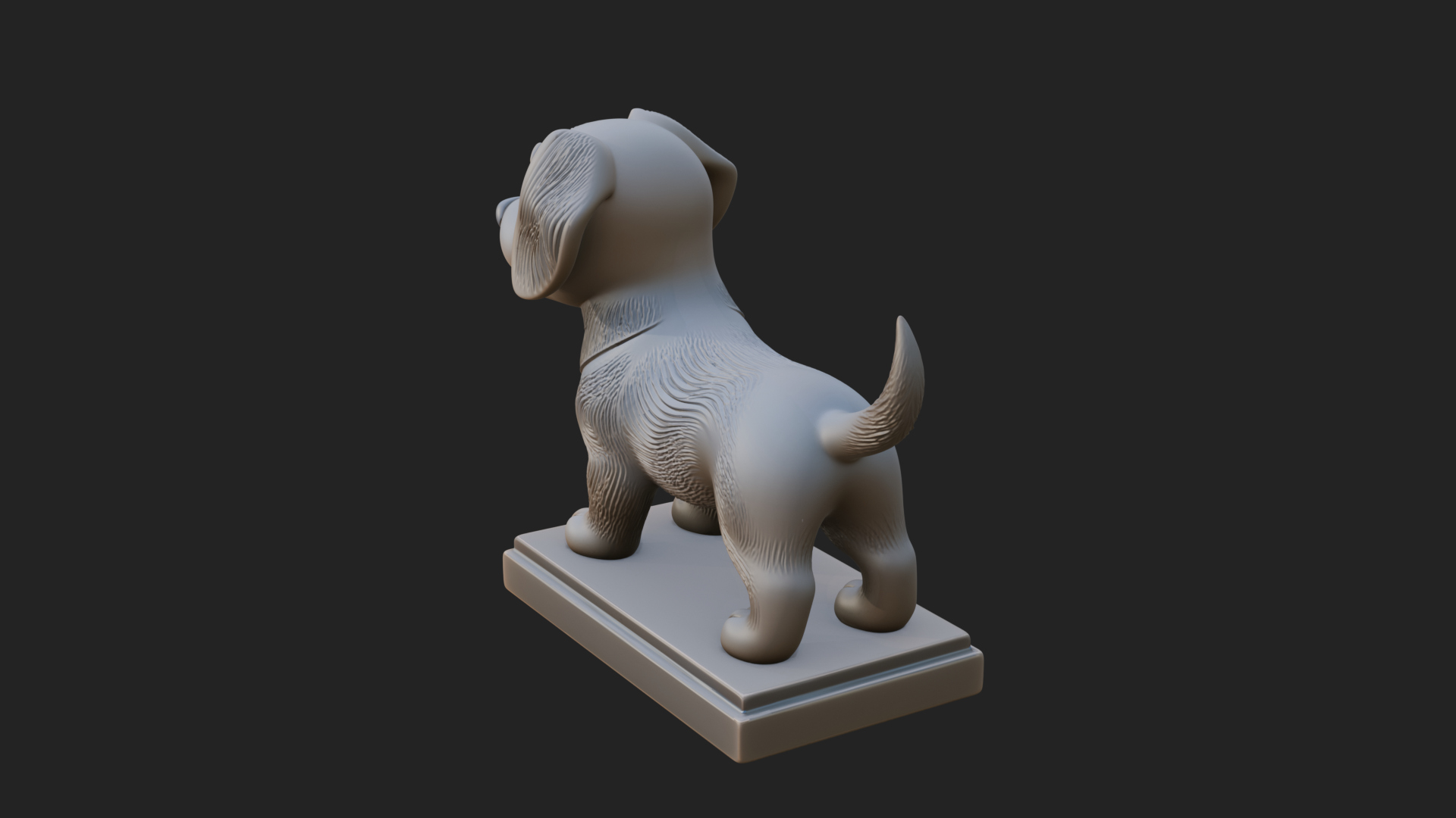Cute Cartoon Puppy Statue Design 1 3D Print Model 3D Model