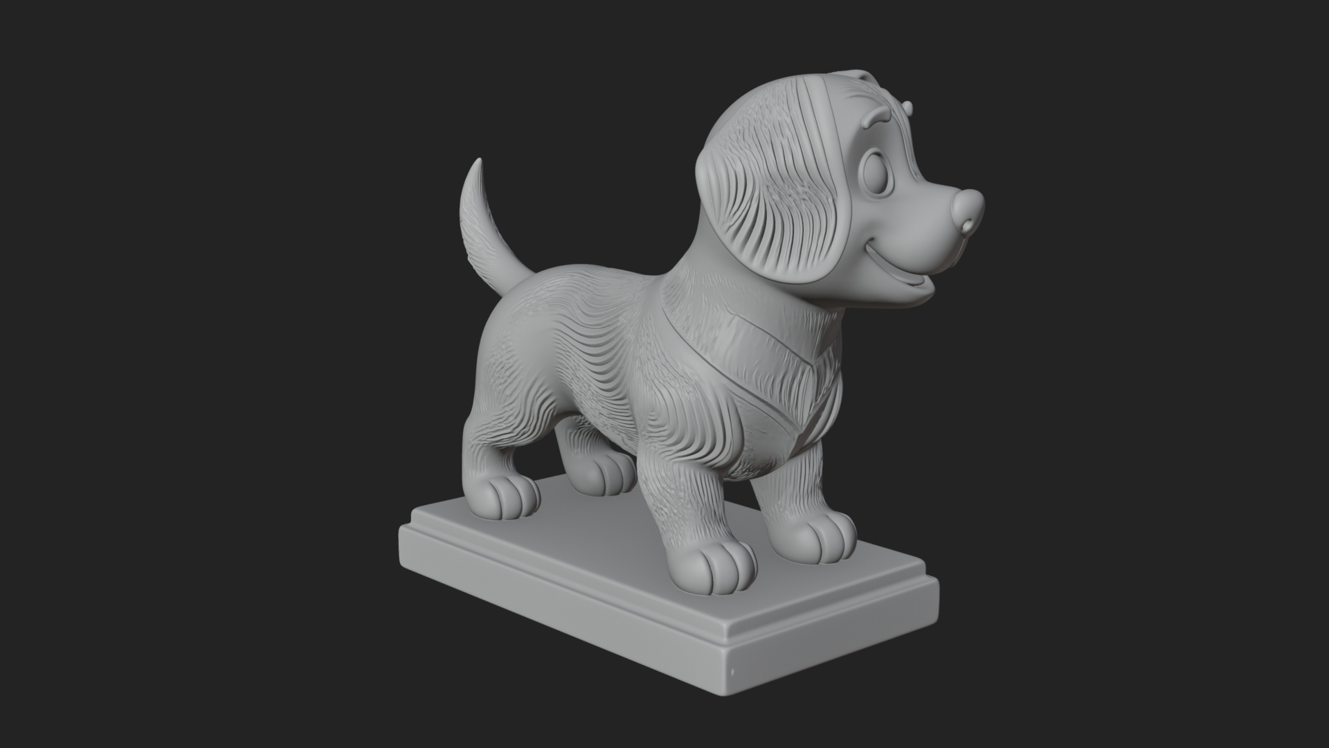 Cute Cartoon Puppy Statue Design 1 3D Print Model 3D Model