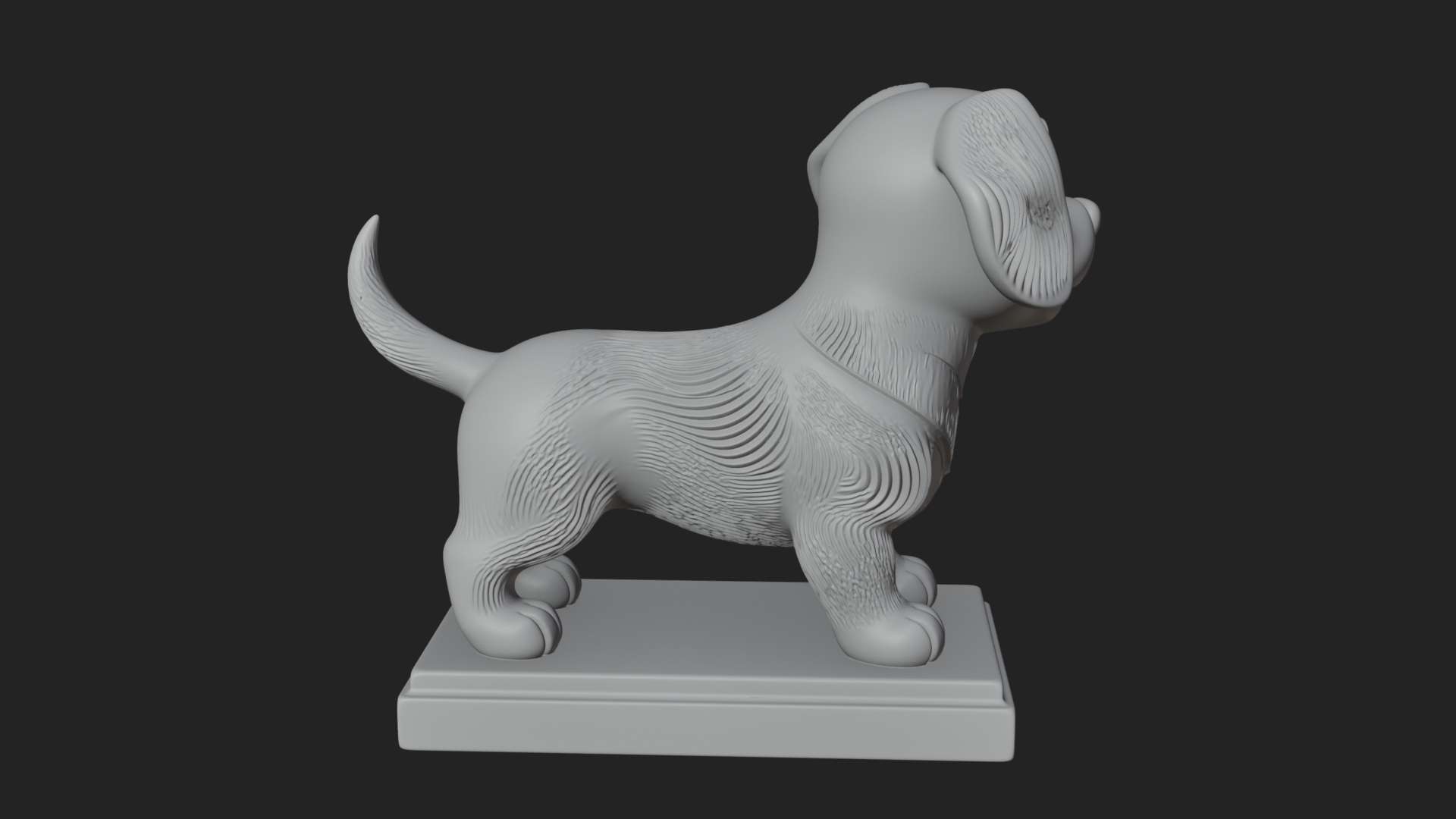 Cute Cartoon Puppy Statue Design 1 3D Print Model 3D Model