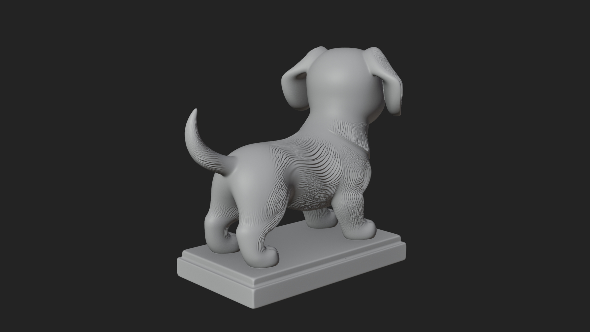 Cute Cartoon Puppy Statue Design 1 3D Print Model 3D Model