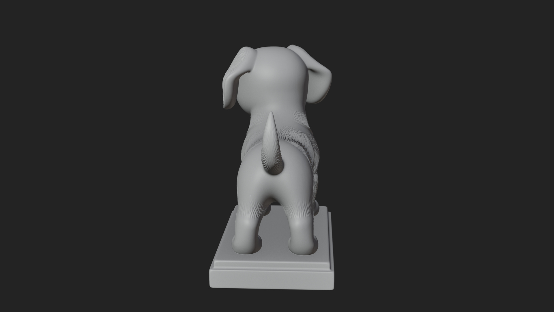 Cute Cartoon Puppy Statue Design 1 3D Print Model 3D Model