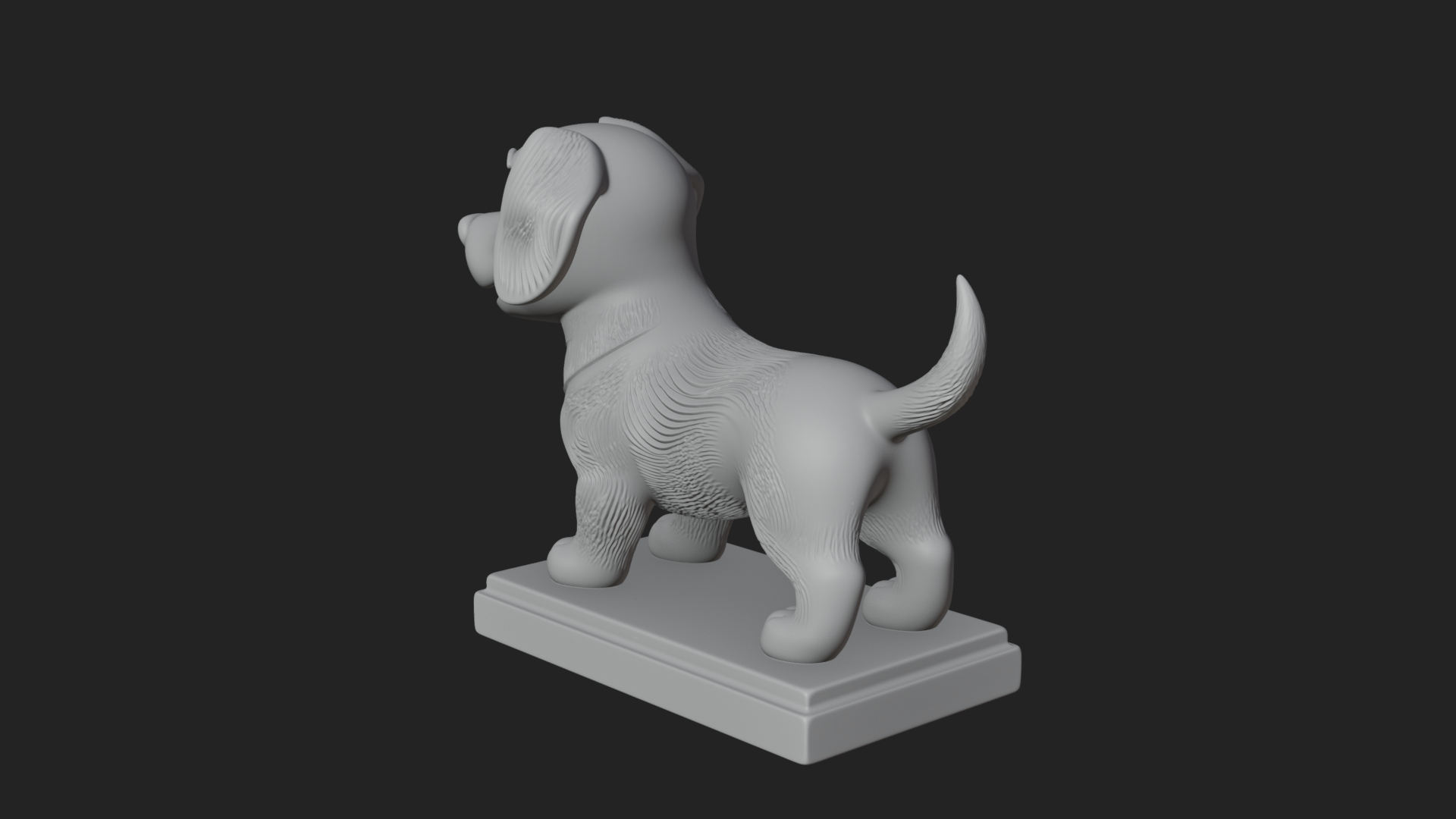 Cute Cartoon Puppy Statue Design 1 3D Print Model 3D Model