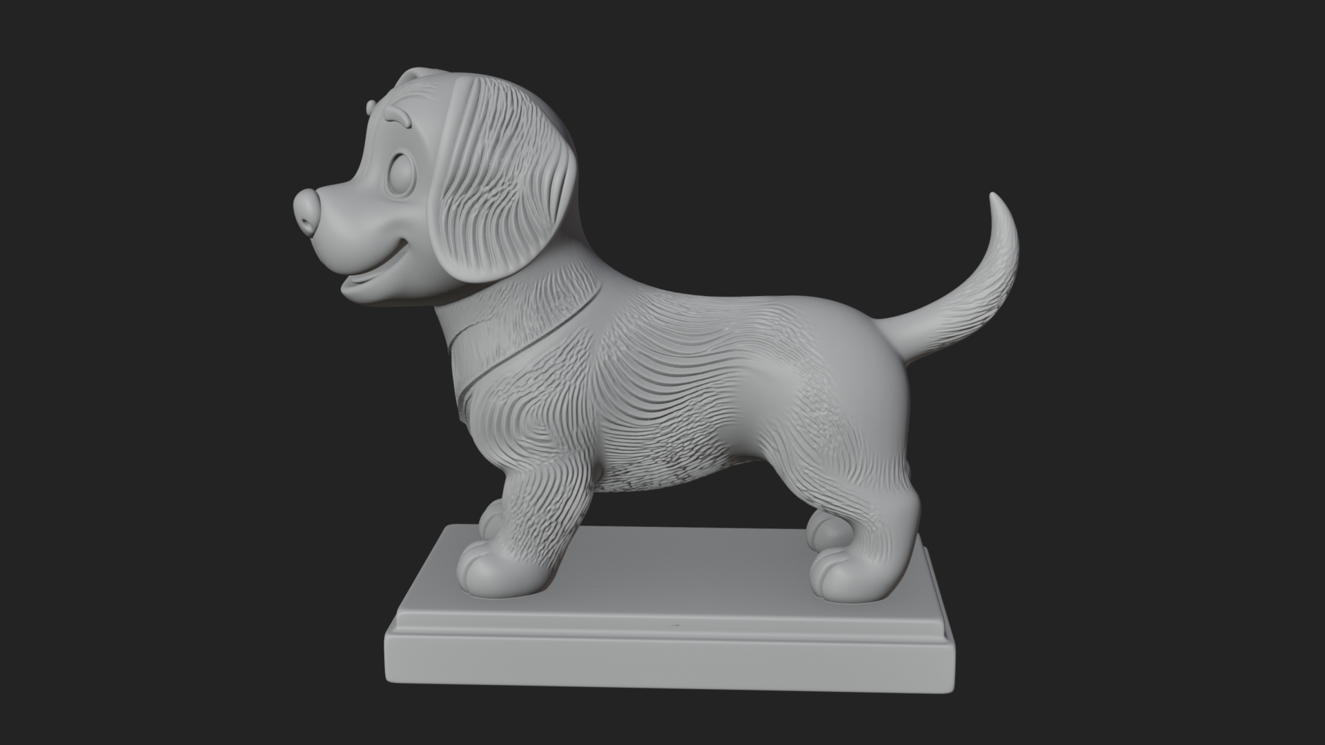 Cute Cartoon Puppy Statue Design 1 3D Print Model 3D Model
