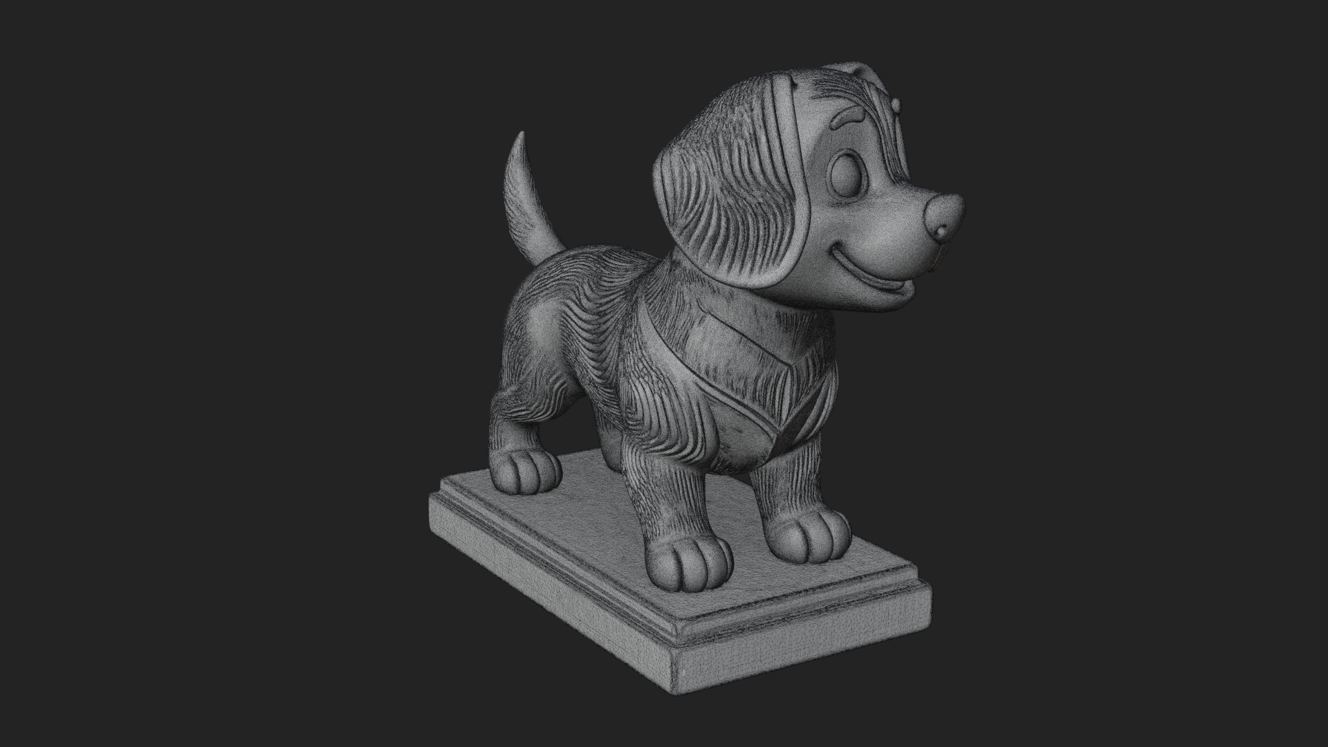 Cute Cartoon Puppy Statue Design 1 3D Print Model 3D Model